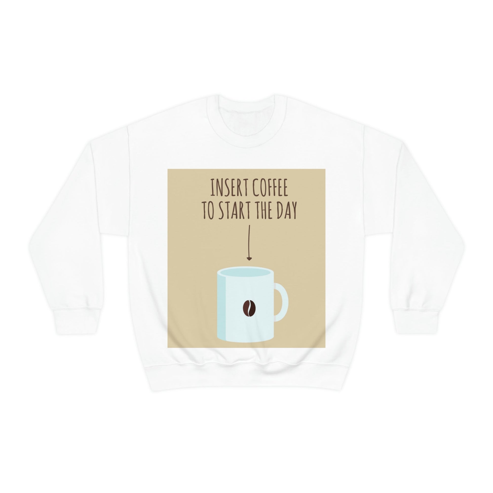 Insert Coffee To Start The Day Reminder Beans Lovers Unisex Heavy Blend™ Crewneck Sweatshirt Ichaku [Perfect Gifts Selection]