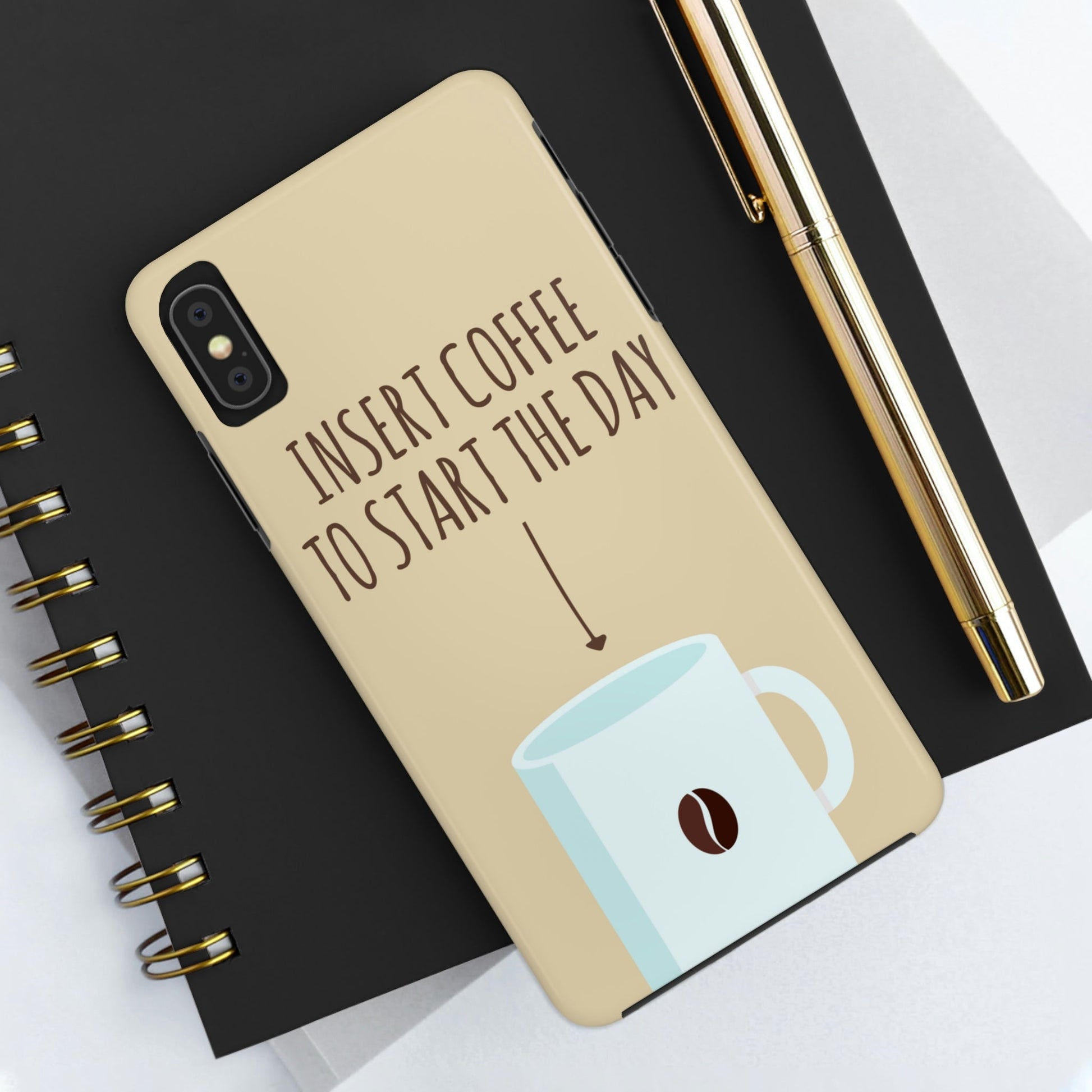 Insert Coffee To Start The Day Reminder Beans Tough Phone Cases Case-Mate Ichaku [Perfect Gifts Selection]