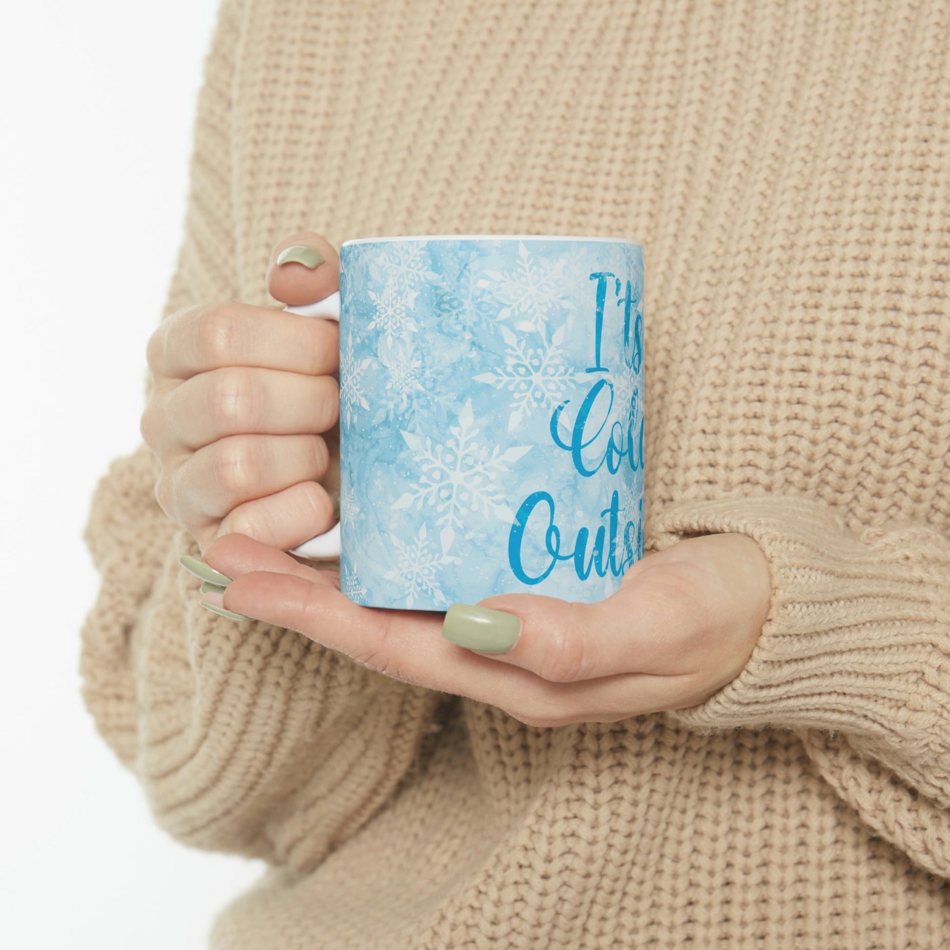 It`s Cold Outside Winter Snow Art Ceramic Mug 11oz Ichaku [Perfect Gifts Selection]