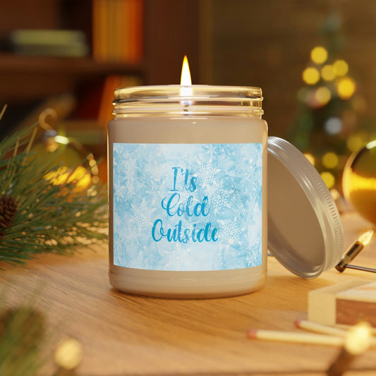 It`s Cold Outside, Winter Snow Christmas Gift Scented Candle, Up to 60h, Soy Wax, 9oz Ichaku [Perfect Gifts Selection]
