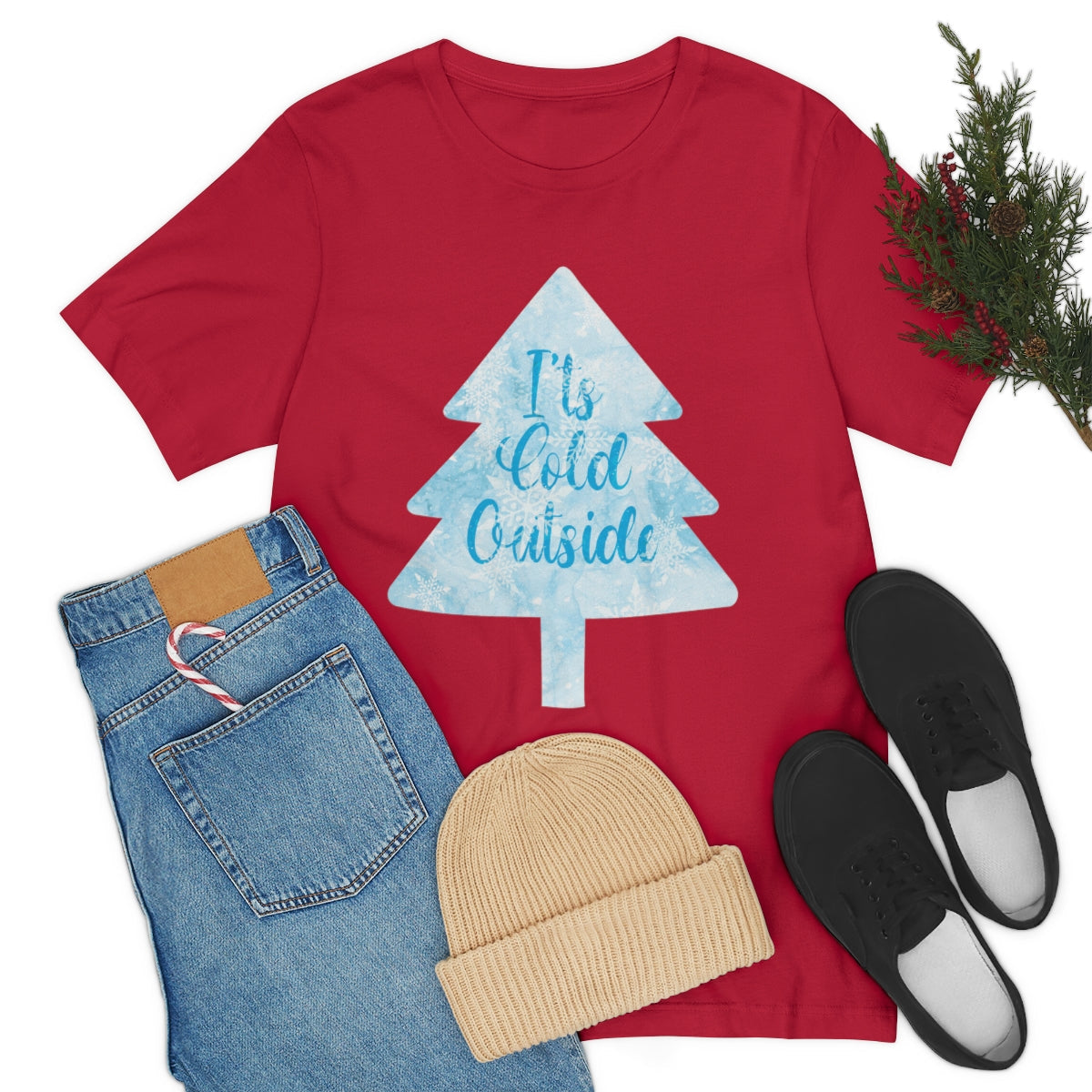 It`s Cold Outside Winter Snow Christmas Unisex Jersey Short Sleeve T-Shirt Ichaku [Perfect Gifts Selection]