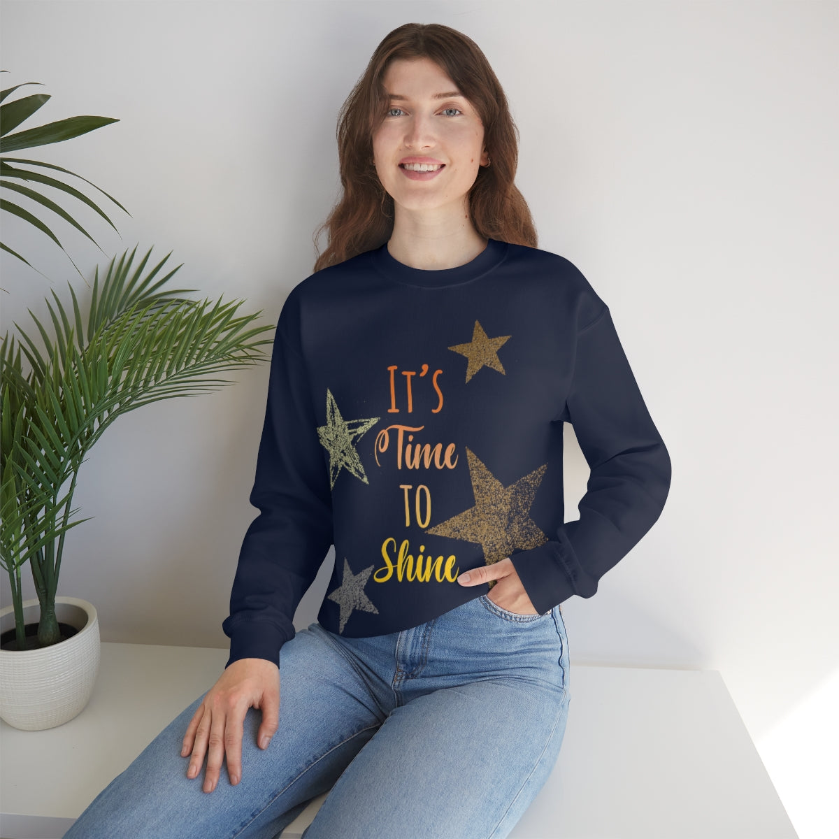 It`s Time To Shine Magic Christmas Gift Happy New Year Unisex Heavy Blend™ Crewneck Sweatshirt Ichaku [Perfect Gifts Selection]