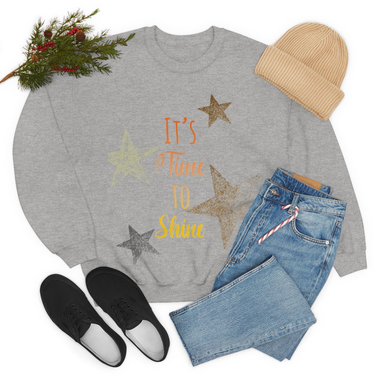 It`s Time To Shine Magic Christmas Gift Happy New Year Unisex Heavy Blend™ Crewneck Sweatshirt Ichaku [Perfect Gifts Selection]