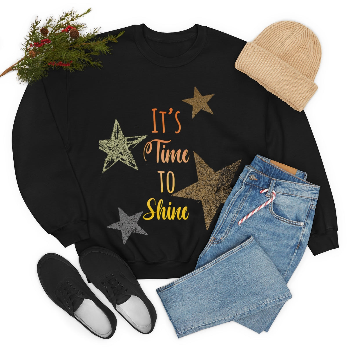 It`s Time To Shine Magic Christmas Gift Happy New Year Unisex Heavy Blend™ Crewneck Sweatshirt Ichaku [Perfect Gifts Selection]