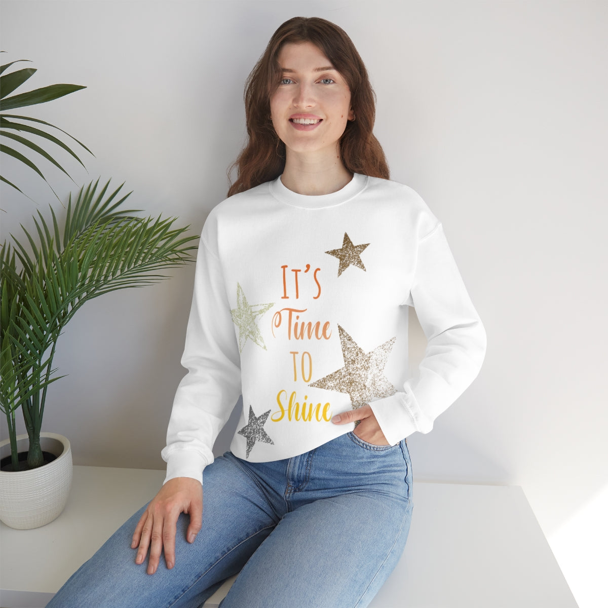 It`s Time To Shine Magic Christmas Gift Happy New Year Unisex Heavy Blend™ Crewneck Sweatshirt Ichaku [Perfect Gifts Selection]