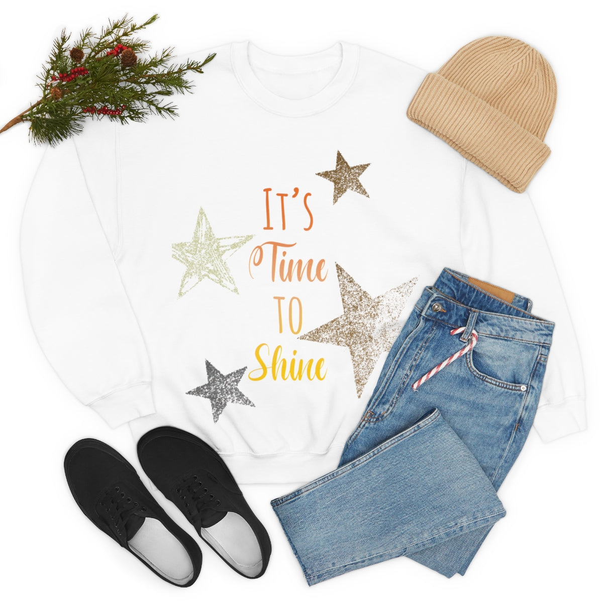 It`s Time To Shine Magic Christmas Gift Happy New Year Unisex Heavy Blend™ Crewneck Sweatshirt Ichaku [Perfect Gifts Selection]