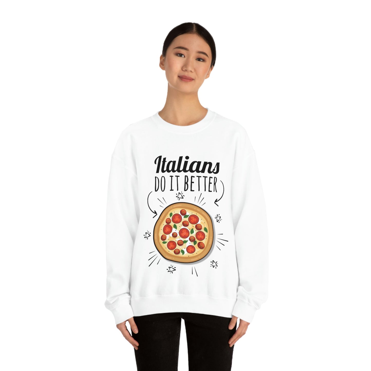 Italians Do It Better Pizza Lovers Unisex Heavy Blend™ Crewneck Sweatshirt Ichaku [Perfect Gifts Selection]