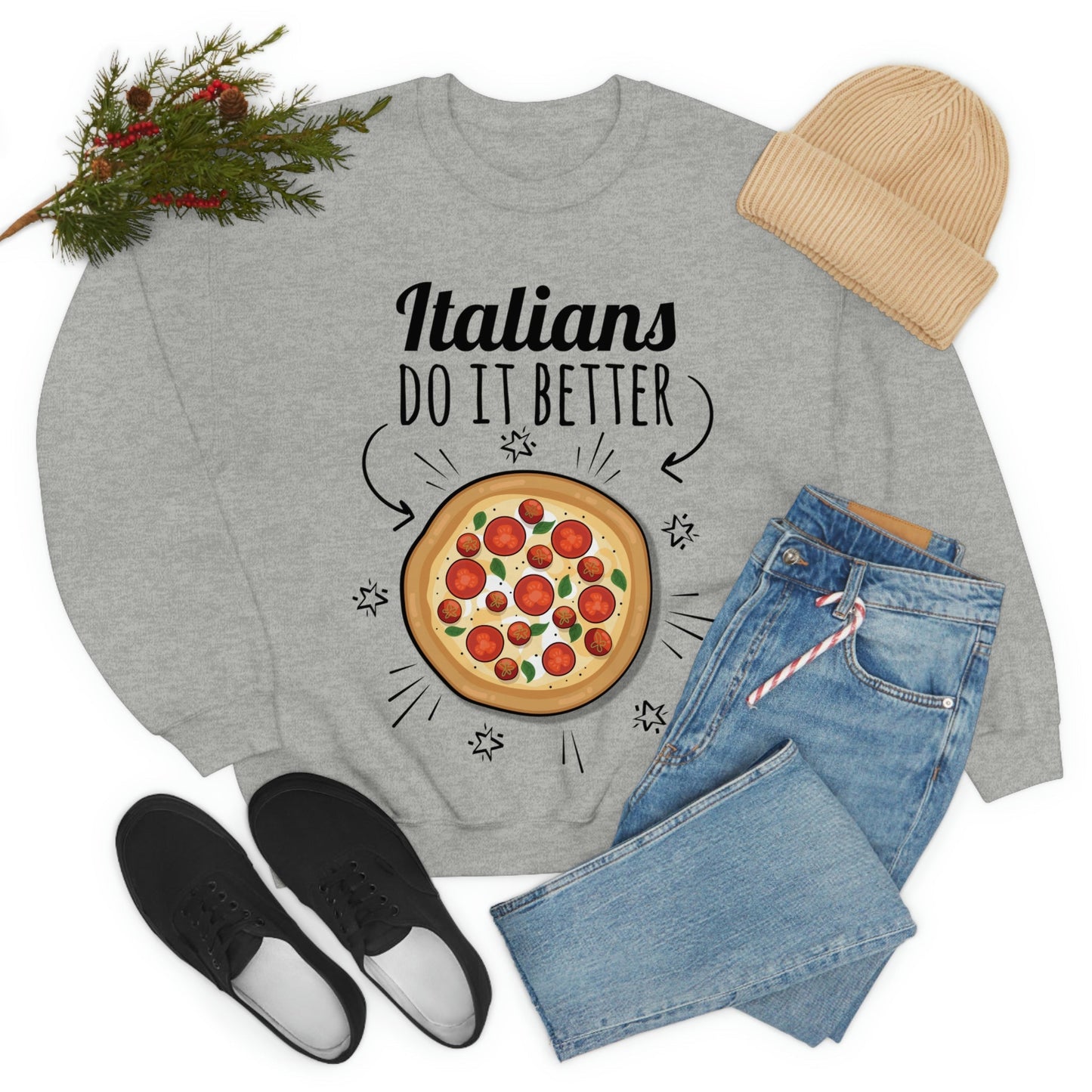 Italians Do It Better Pizza Lovers Unisex Heavy Blend™ Crewneck Sweatshirt Ichaku [Perfect Gifts Selection]