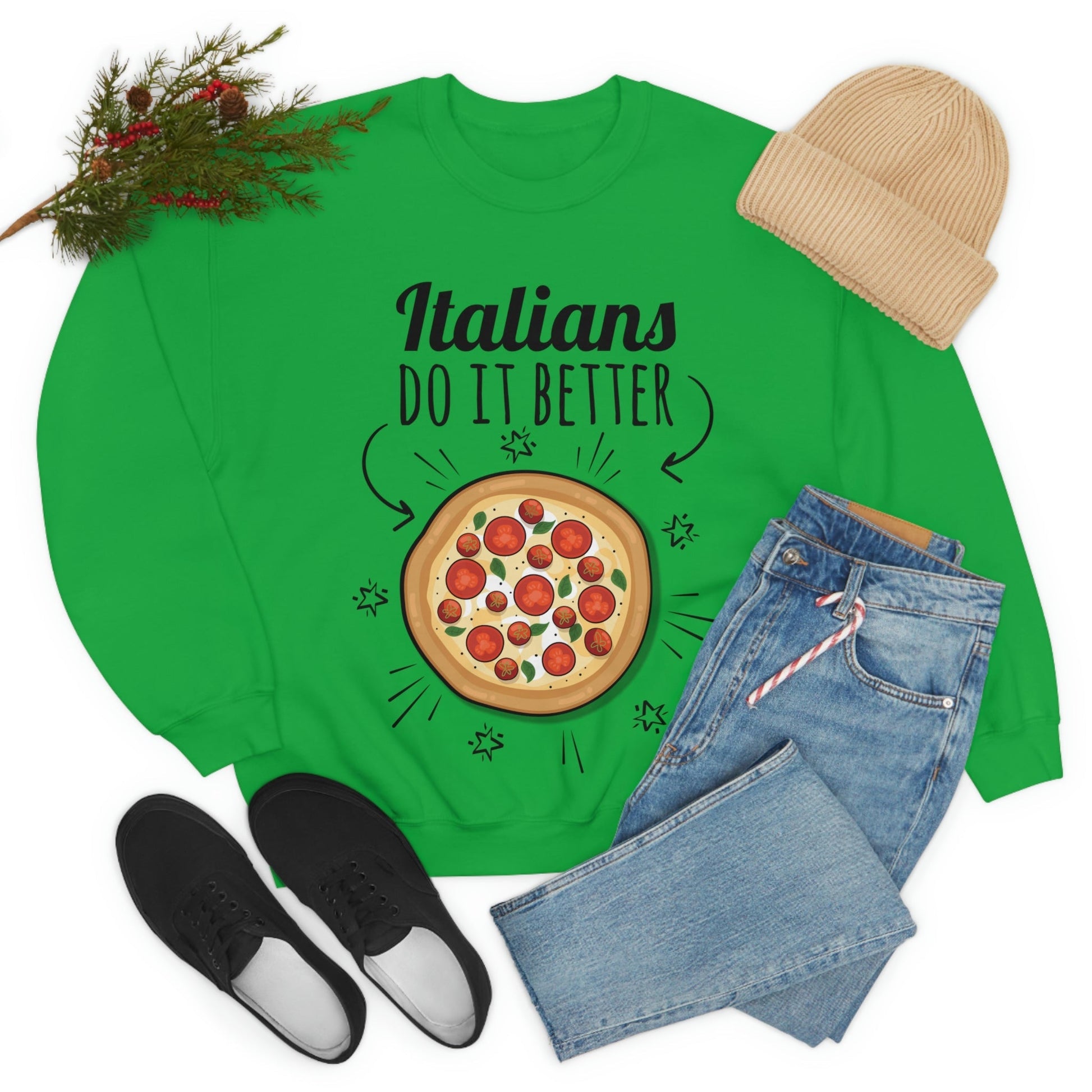 Italians Do It Better Pizza Lovers Unisex Heavy Blend™ Crewneck Sweatshirt Ichaku [Perfect Gifts Selection]