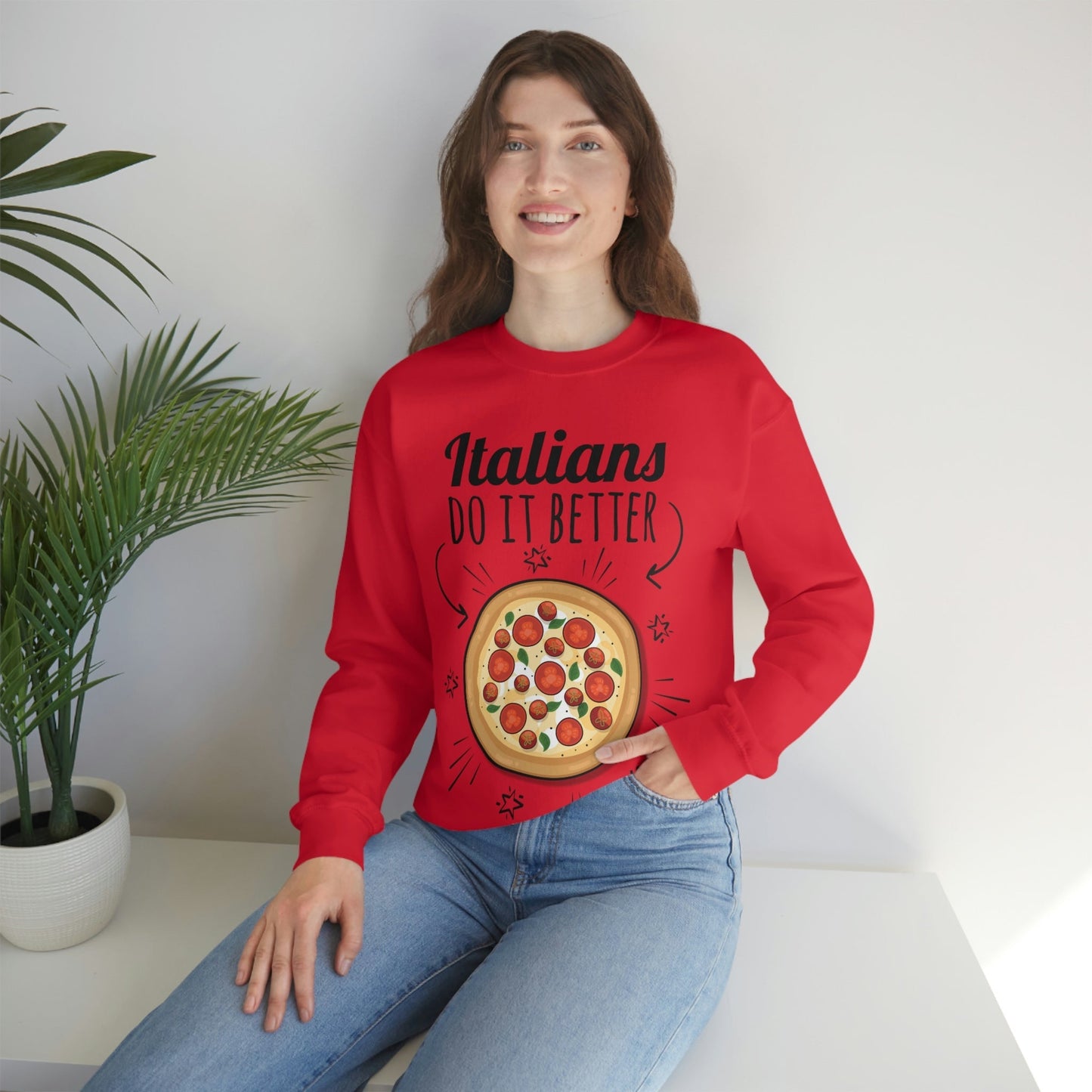 Italians Do It Better Pizza Lovers Unisex Heavy Blend™ Crewneck Sweatshirt Ichaku [Perfect Gifts Selection]