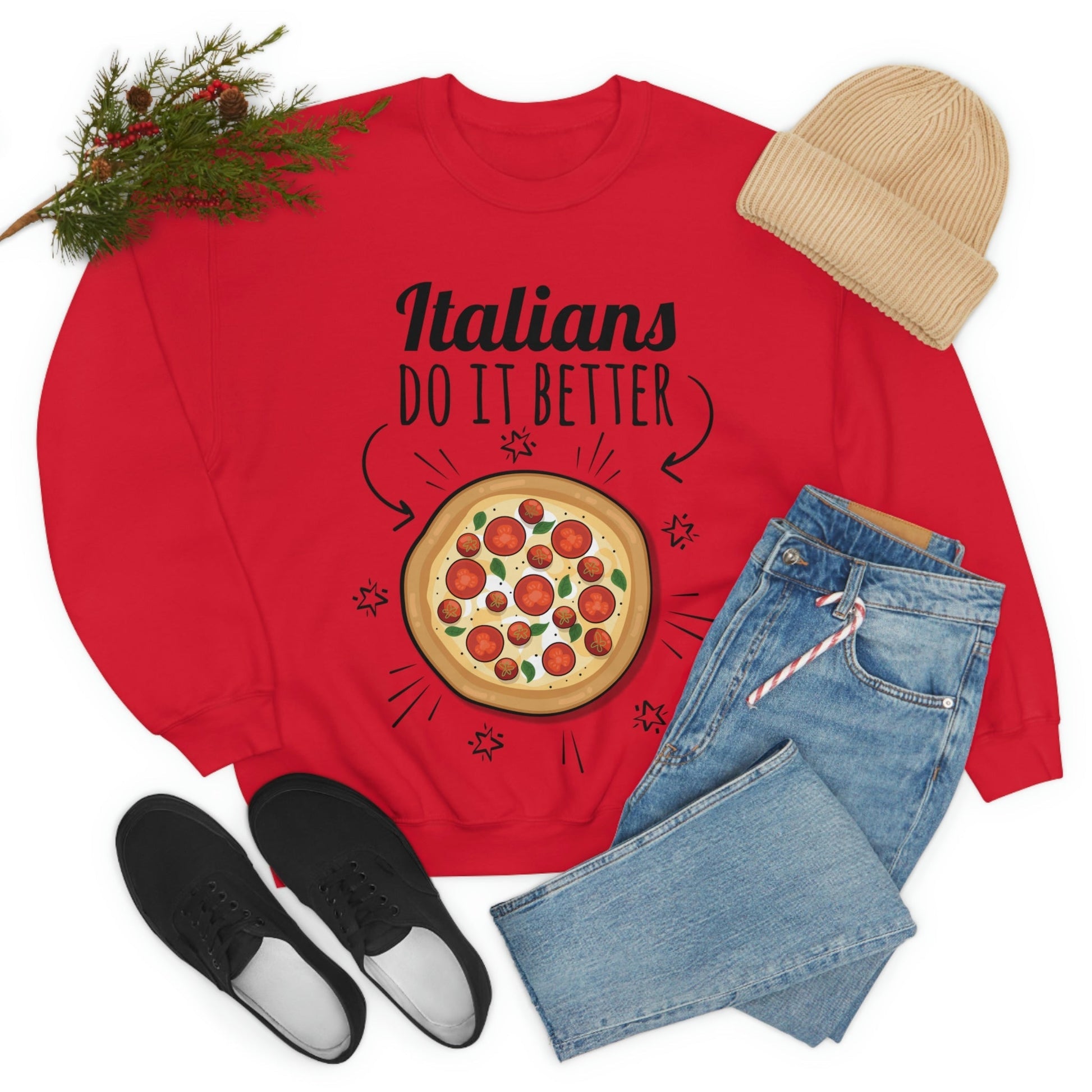 Italians Do It Better Pizza Lovers Unisex Heavy Blend™ Crewneck Sweatshirt Ichaku [Perfect Gifts Selection]