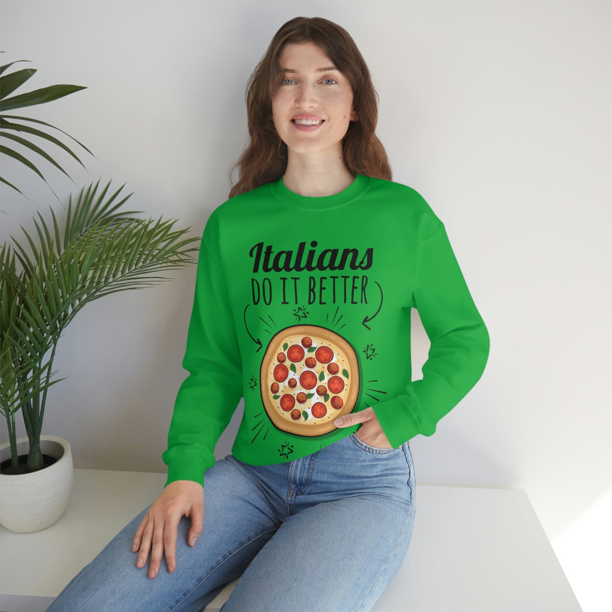 Italians Do It Better Pizza Lovers Unisex Heavy Blend™ Crewneck Sweatshirt Ichaku [Perfect Gifts Selection]