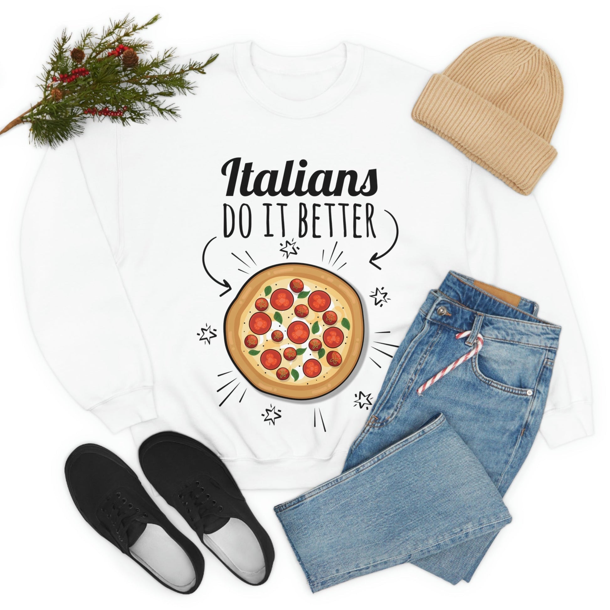 Italians Do It Better Pizza Lovers Unisex Heavy Blend™ Crewneck Sweatshirt Ichaku [Perfect Gifts Selection]