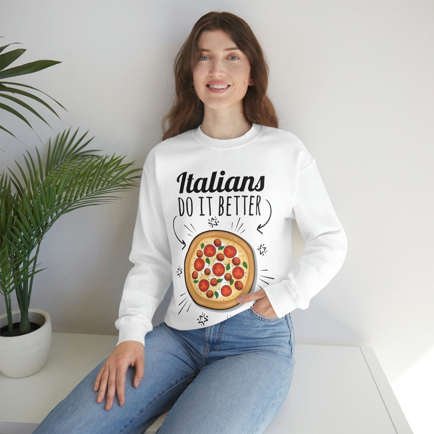 Italians Do It Better Pizza Lovers Unisex Heavy Blend™ Crewneck Sweatshirt Ichaku [Perfect Gifts Selection]