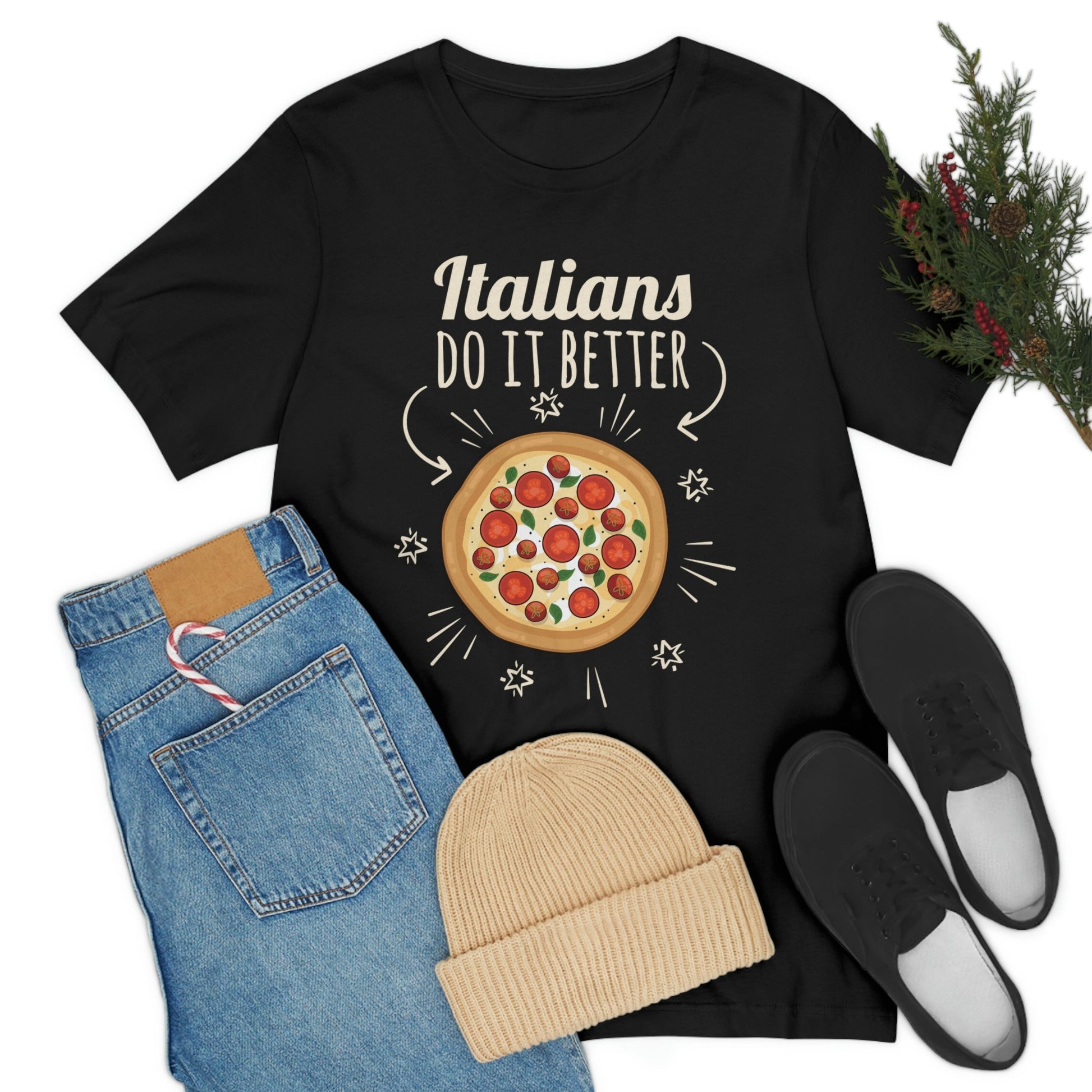 Italians Do It Better Pizza Lovers Unisex Jersey Short Sleeve T-Shirt Ichaku [Perfect Gifts Selection]