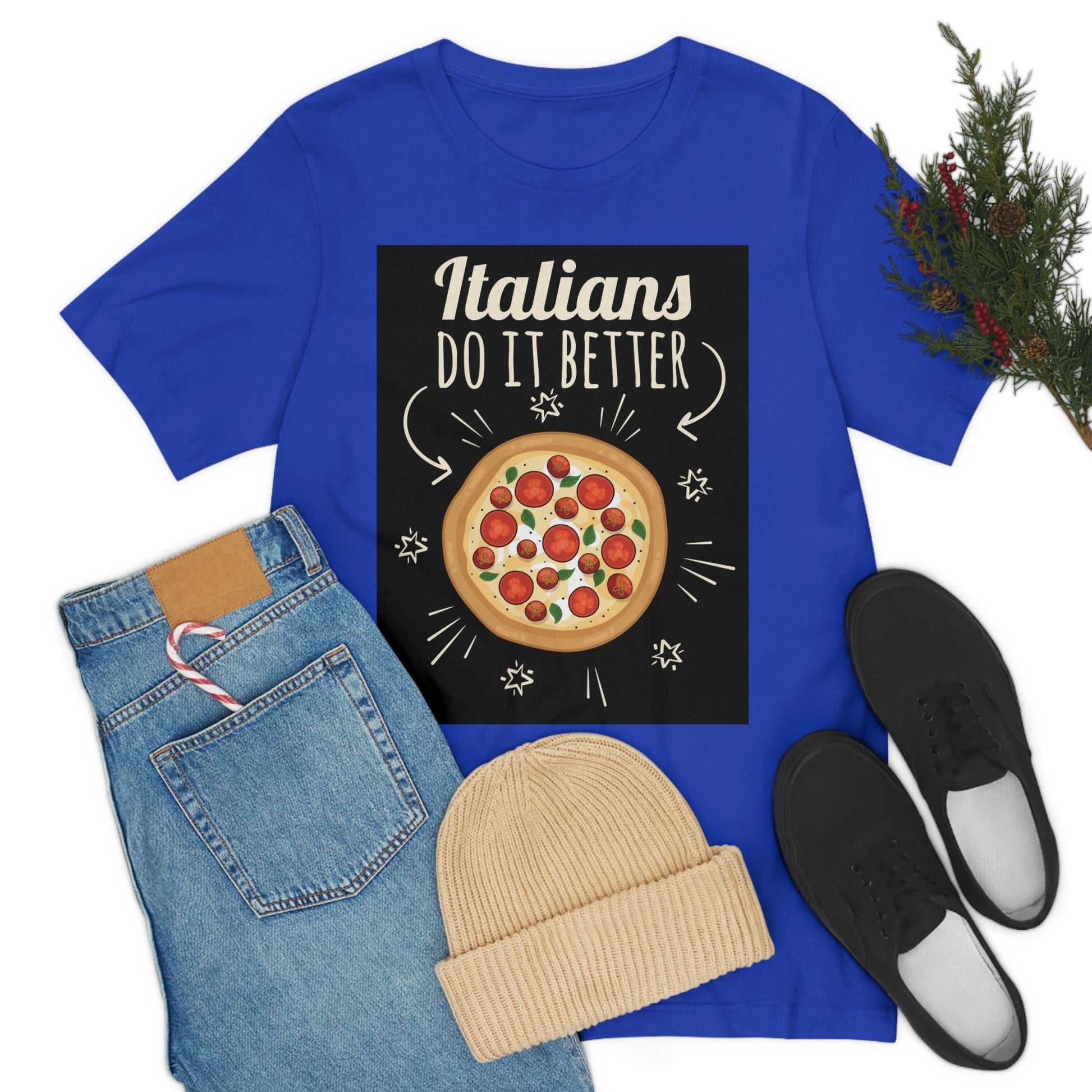 Italians Do It Better Pizza Lovers Unisex Jersey Short Sleeve T-Shirt Ichaku [Perfect Gifts Selection]