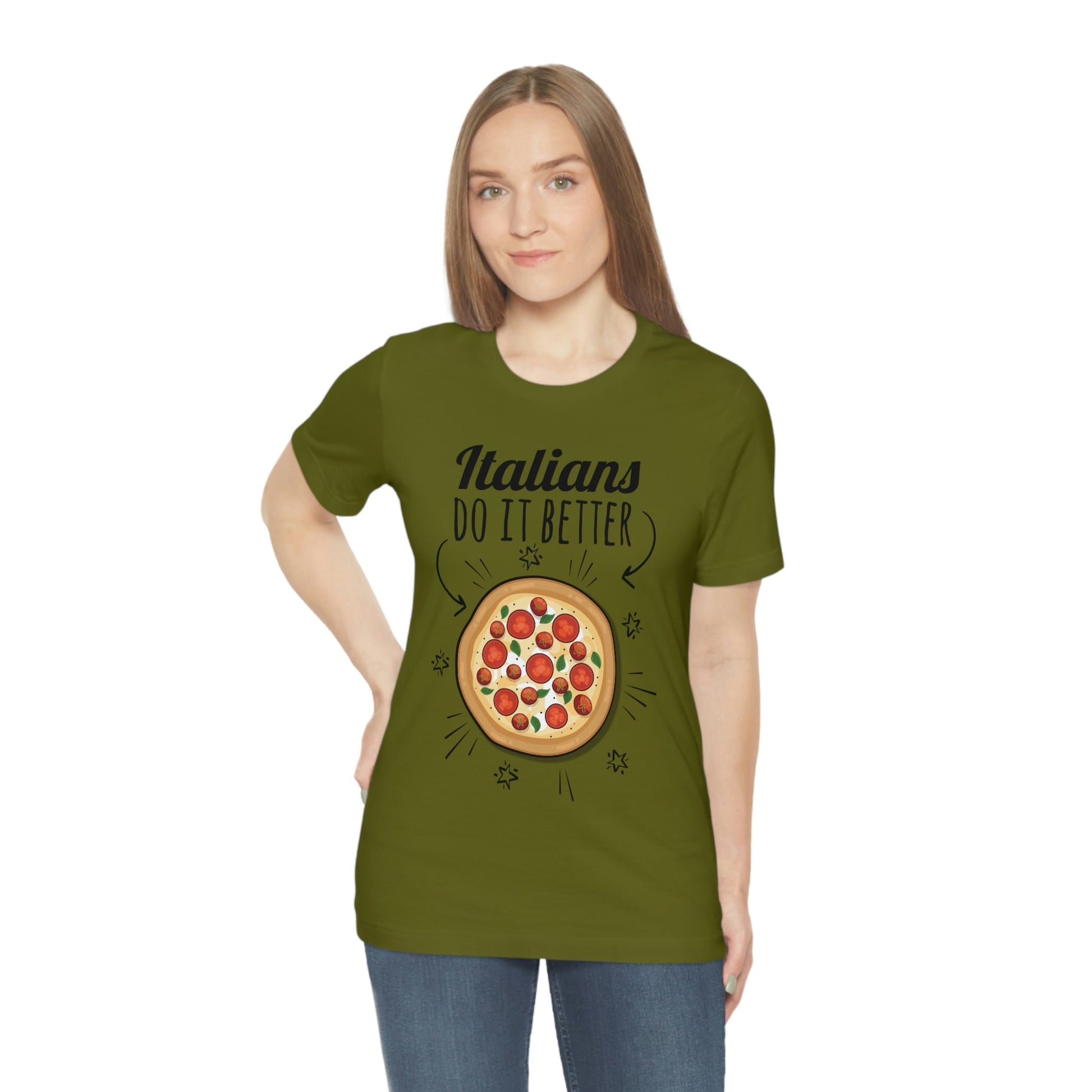 Italians Do It Better Pizza Lovers Unisex Jersey Short Sleeve T-Shirt Ichaku [Perfect Gifts Selection]