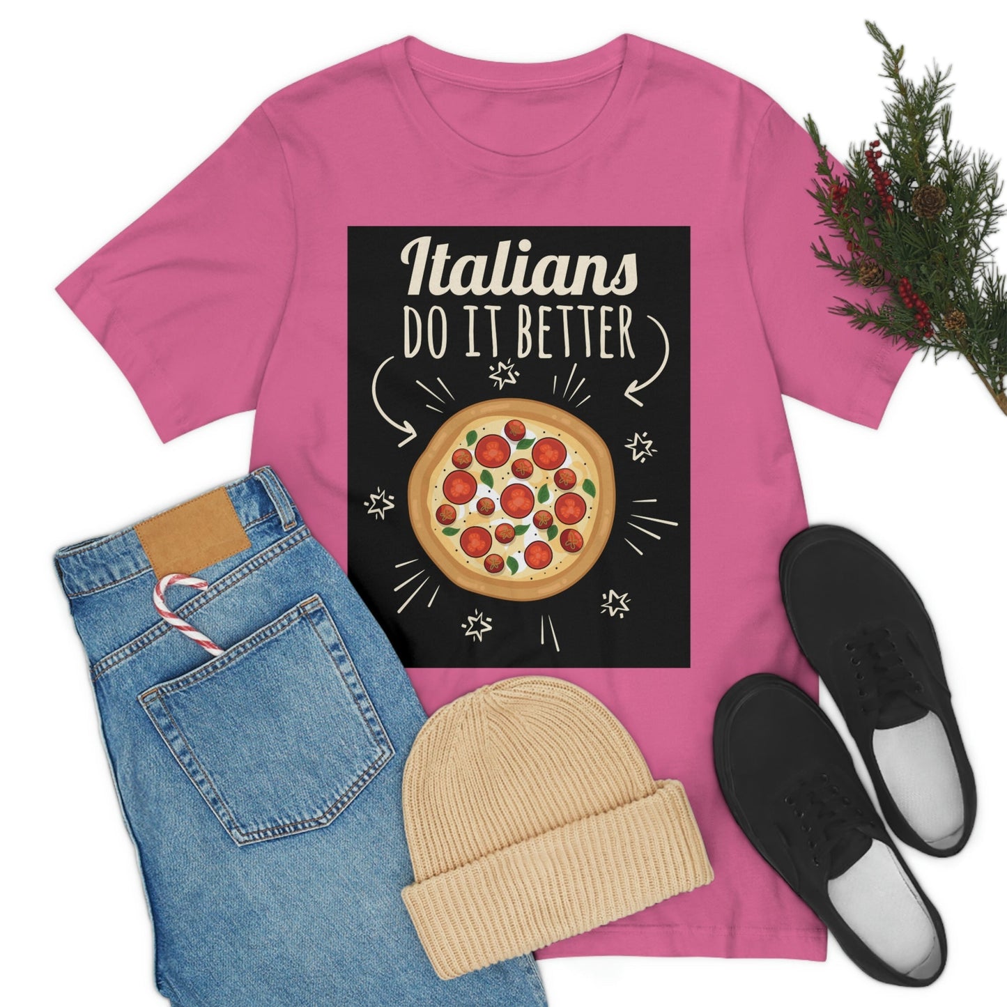 Italians Do It Better Pizza Lovers Unisex Jersey Short Sleeve T-Shirt Ichaku [Perfect Gifts Selection]