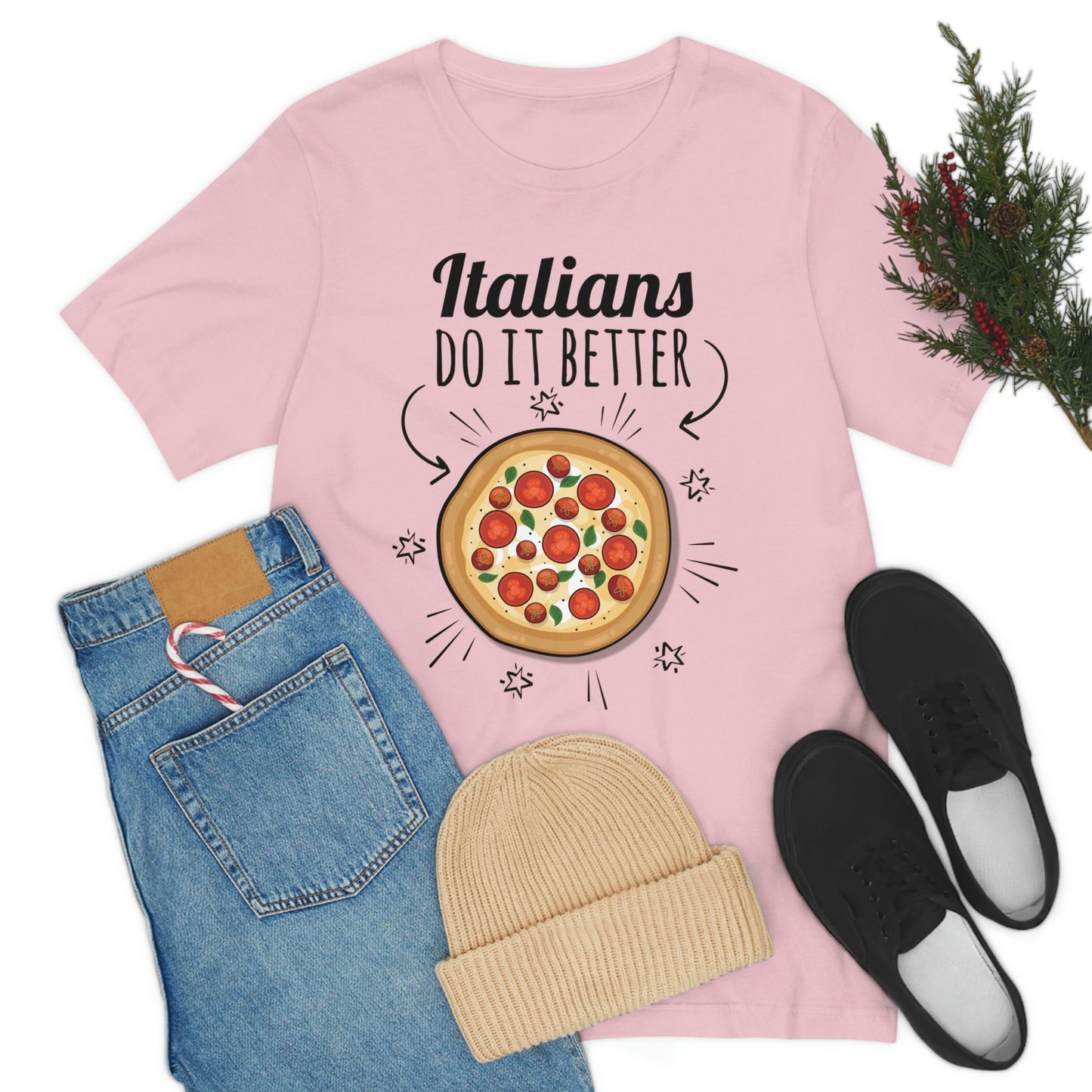 Italians Do It Better Pizza Lovers Unisex Jersey Short Sleeve T-Shirt Ichaku [Perfect Gifts Selection]