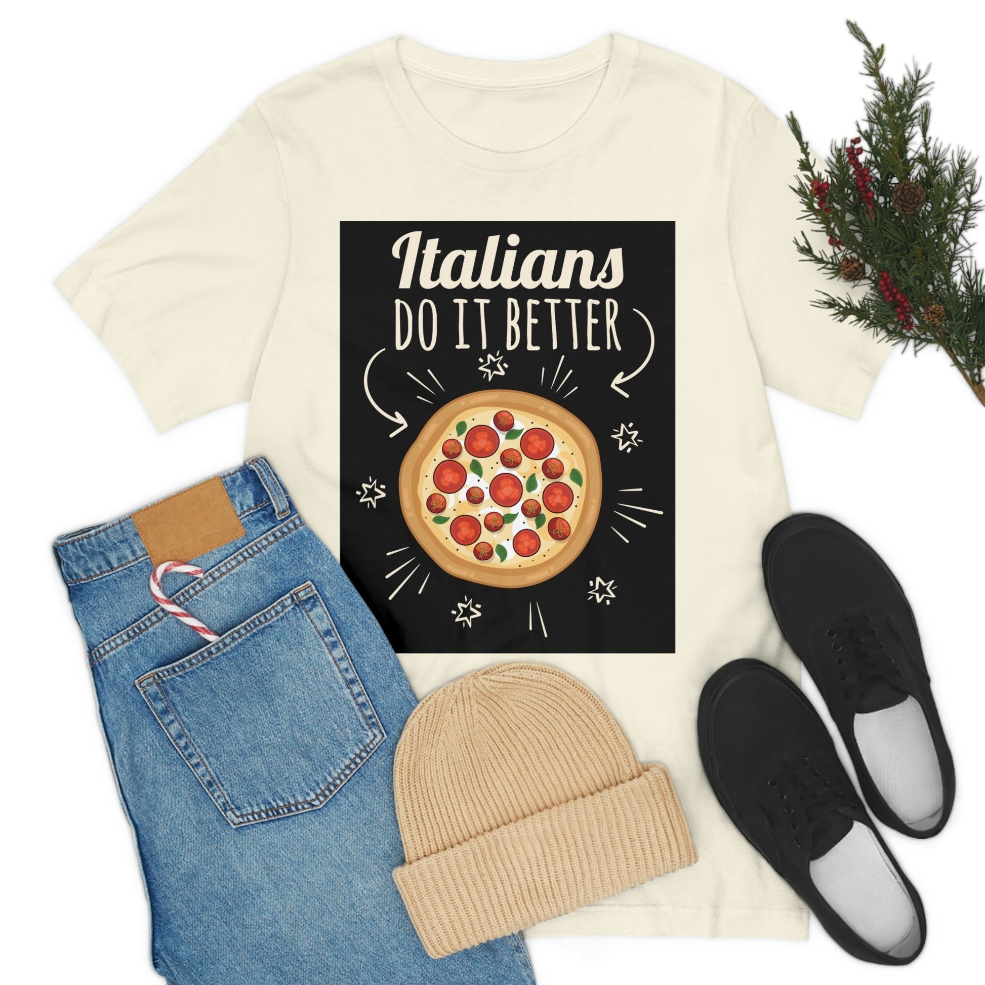 Italians Do It Better Pizza Lovers Unisex Jersey Short Sleeve T-Shirt Ichaku [Perfect Gifts Selection]