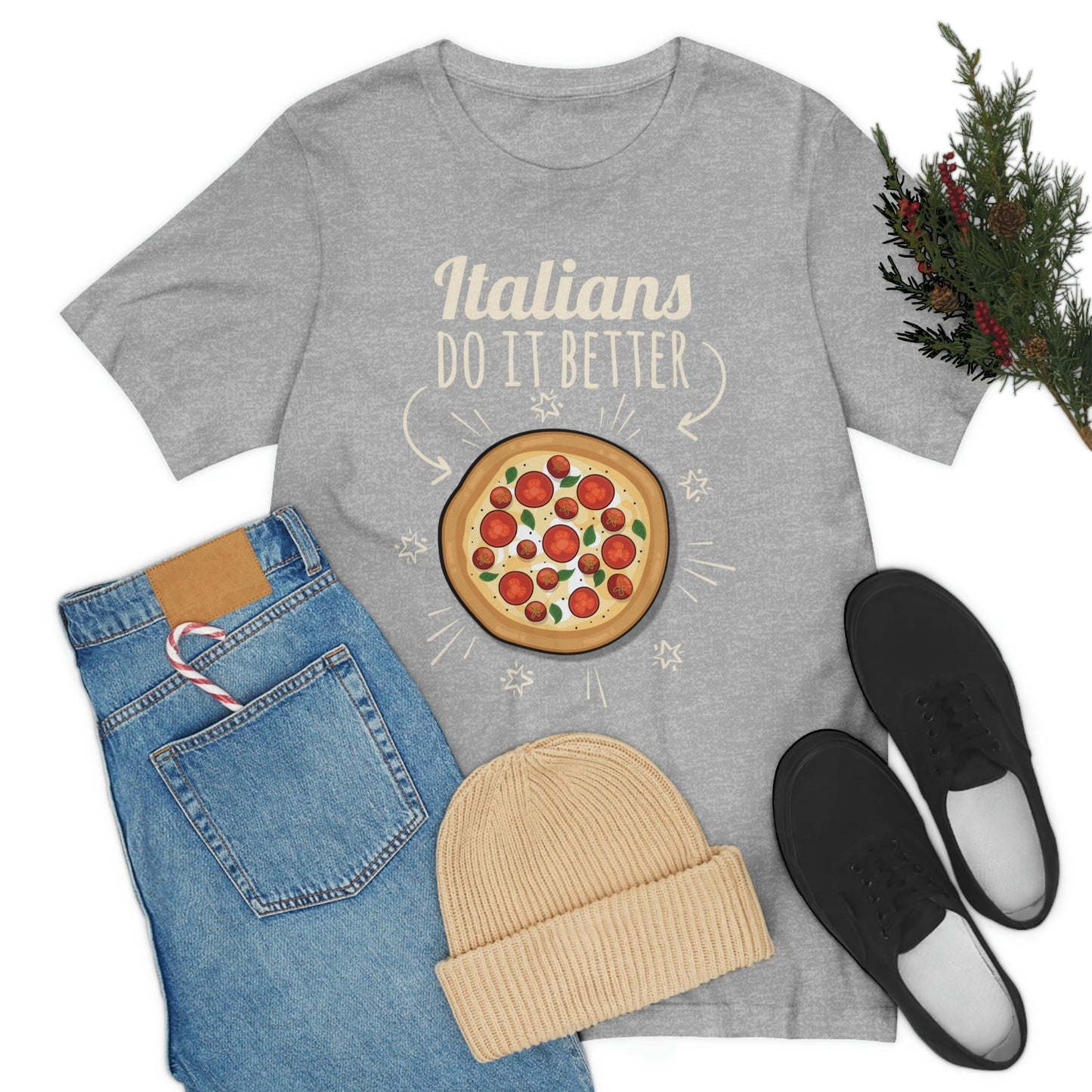 Italians Do It Better Pizza Lovers Unisex Jersey Short Sleeve T-Shirt Ichaku [Perfect Gifts Selection]