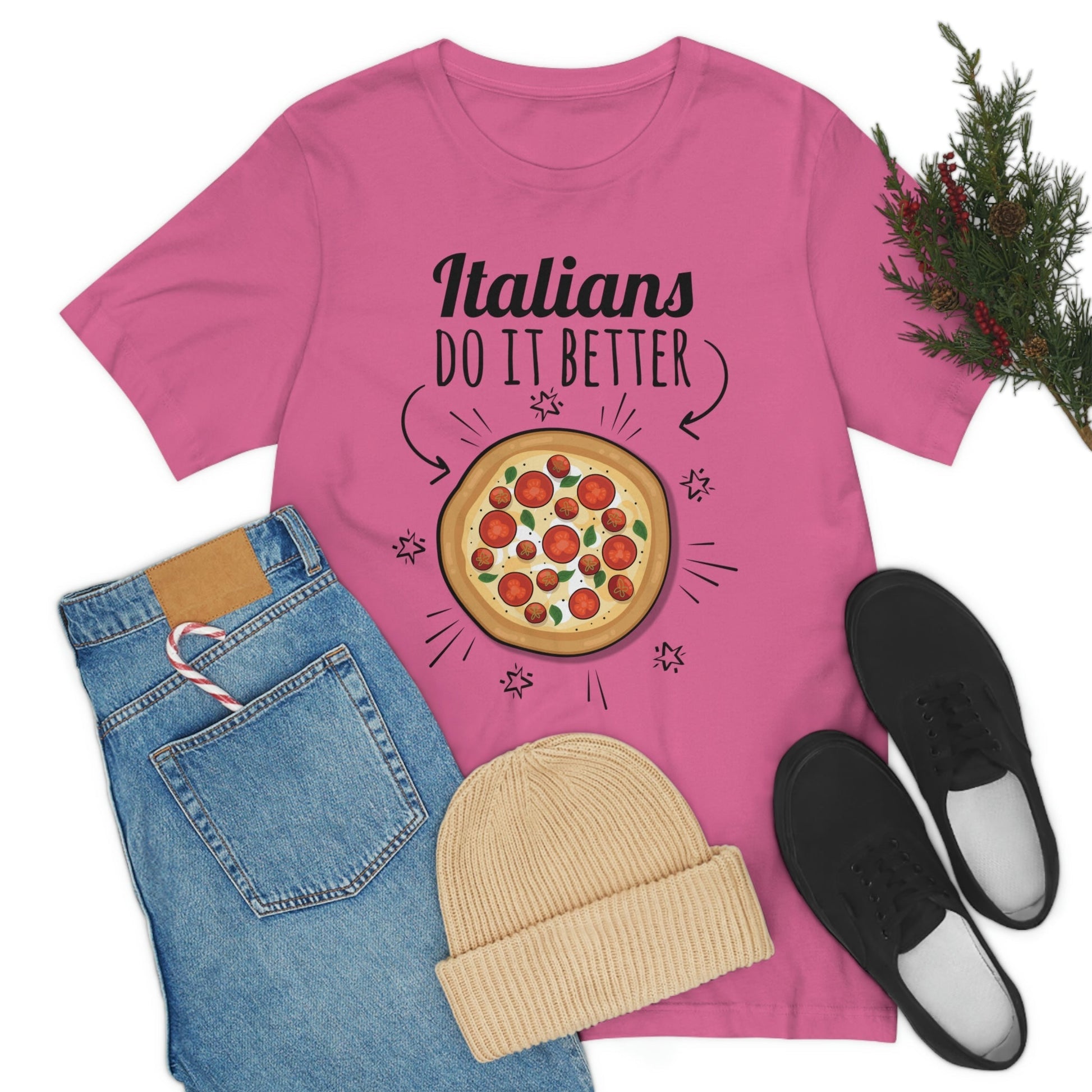 Italians Do It Better Pizza Lovers Unisex Jersey Short Sleeve T-Shirt Ichaku [Perfect Gifts Selection]