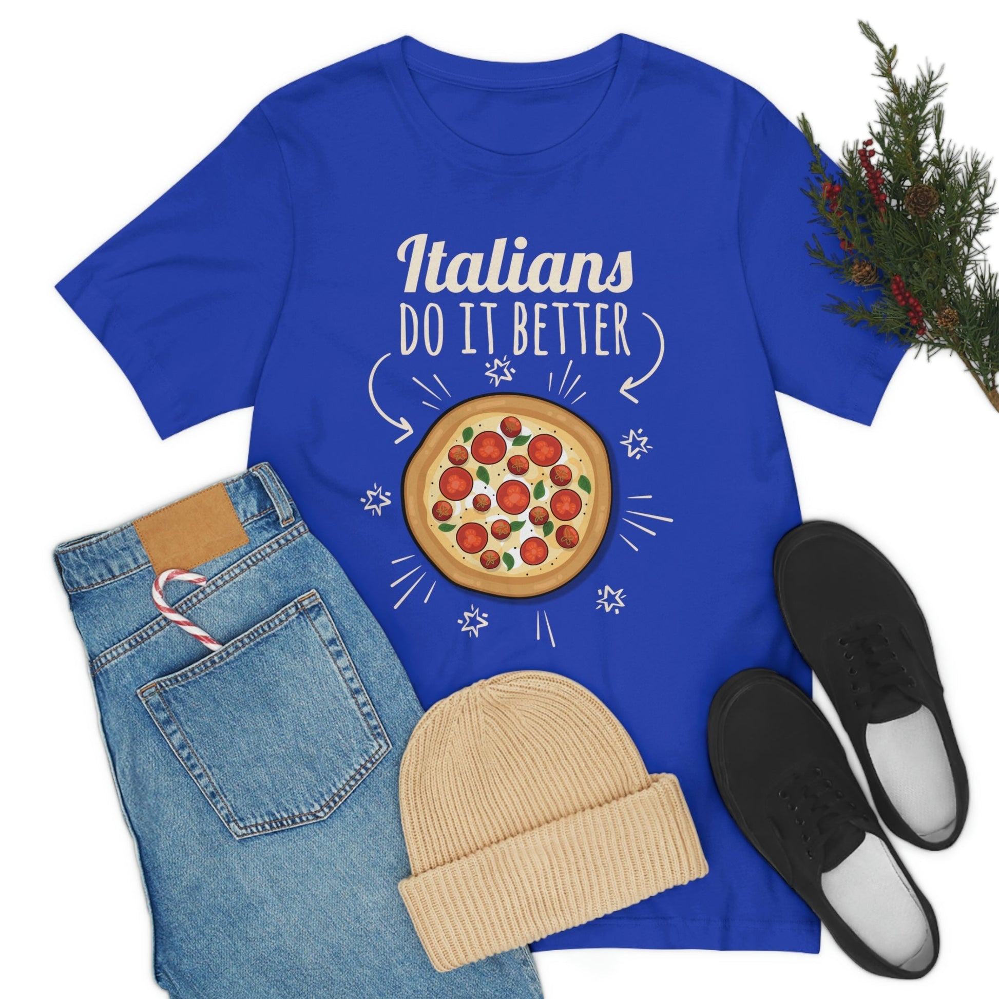 Italians Do It Better Pizza Lovers Unisex Jersey Short Sleeve T-Shirt Ichaku [Perfect Gifts Selection]