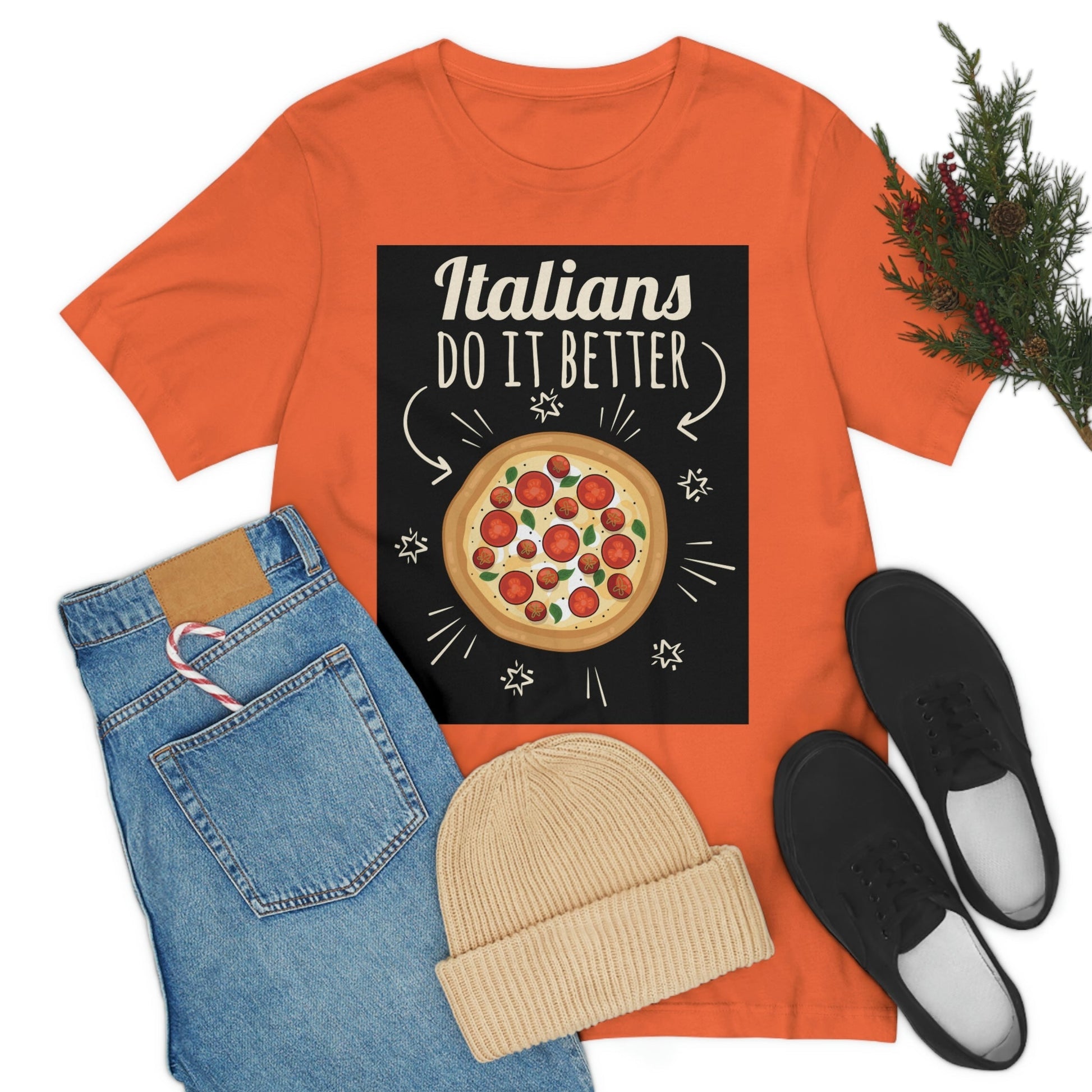 Italians Do It Better Pizza Lovers Unisex Jersey Short Sleeve T-Shirt Ichaku [Perfect Gifts Selection]