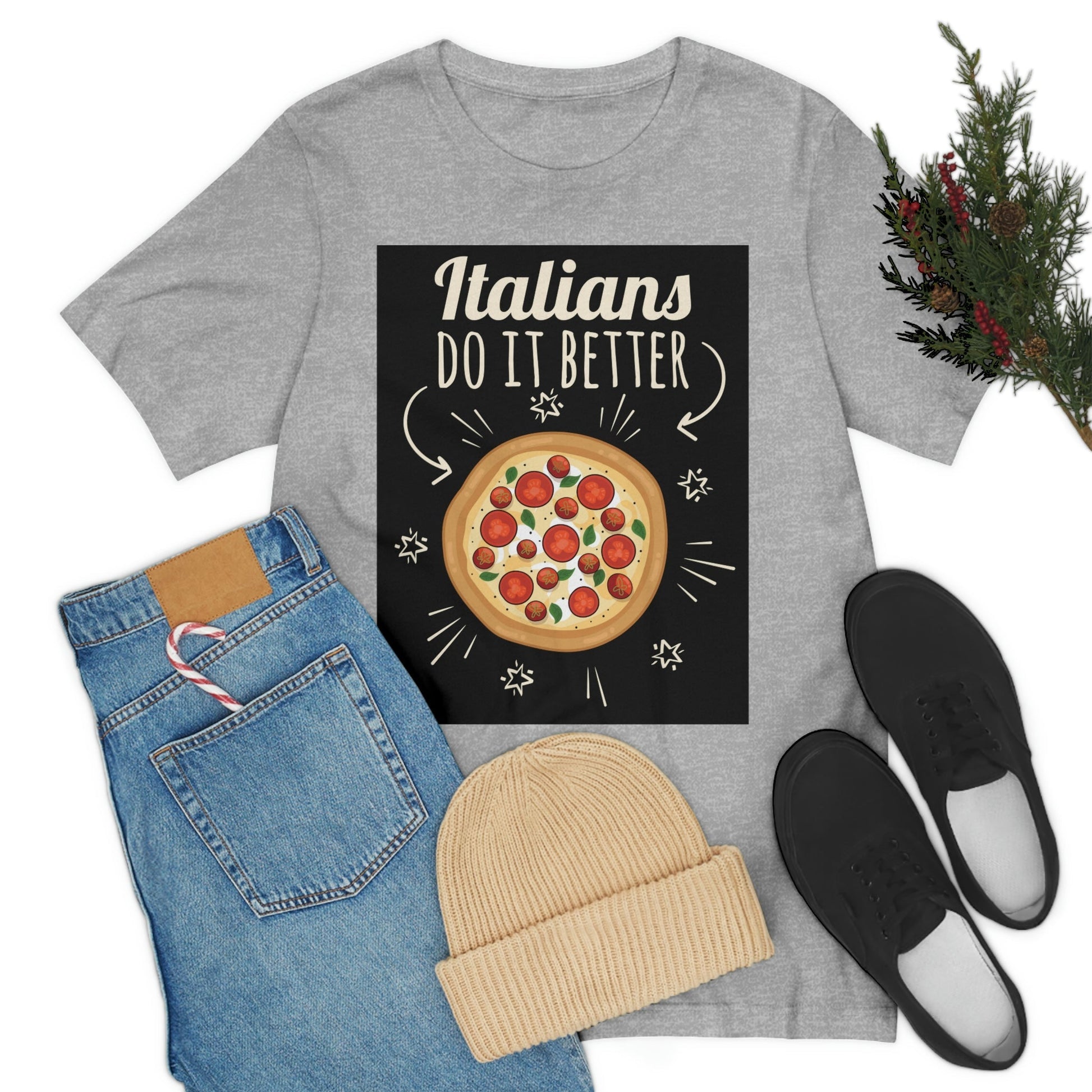 Italians Do It Better Pizza Lovers Unisex Jersey Short Sleeve T-Shirt Ichaku [Perfect Gifts Selection]