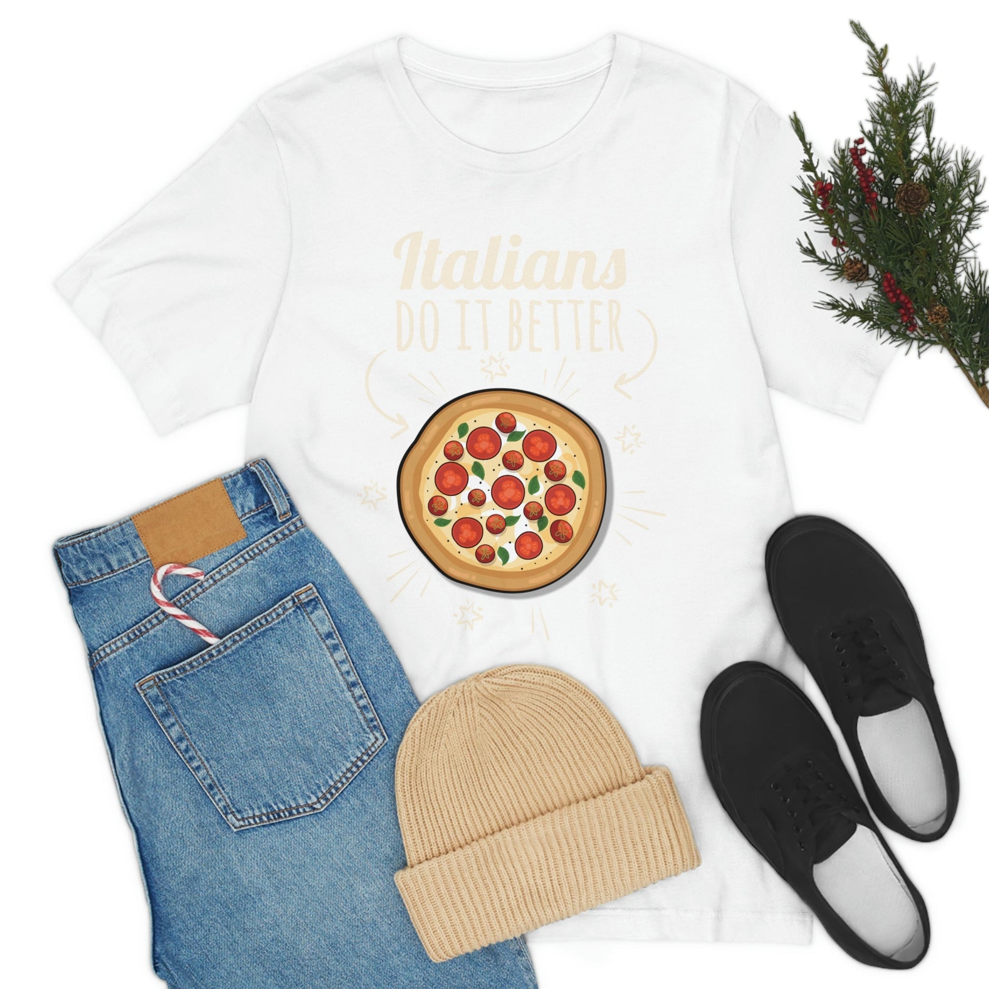 Italians Do It Better Pizza Lovers Unisex Jersey Short Sleeve T-Shirt Ichaku [Perfect Gifts Selection]