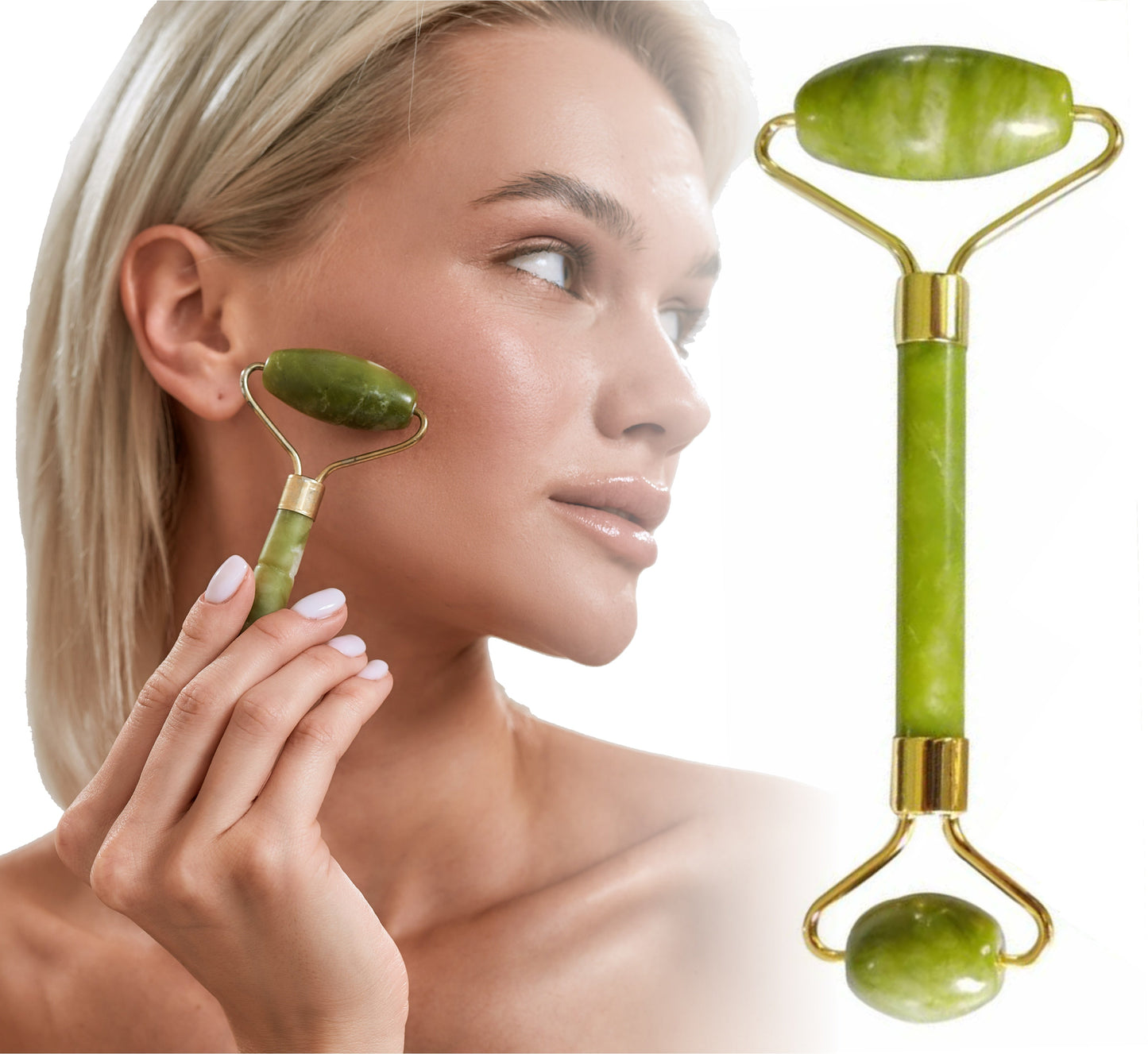 Jade Roller Face Body Eye Kit Massager Ichaku [Perfect Gifts Selection]