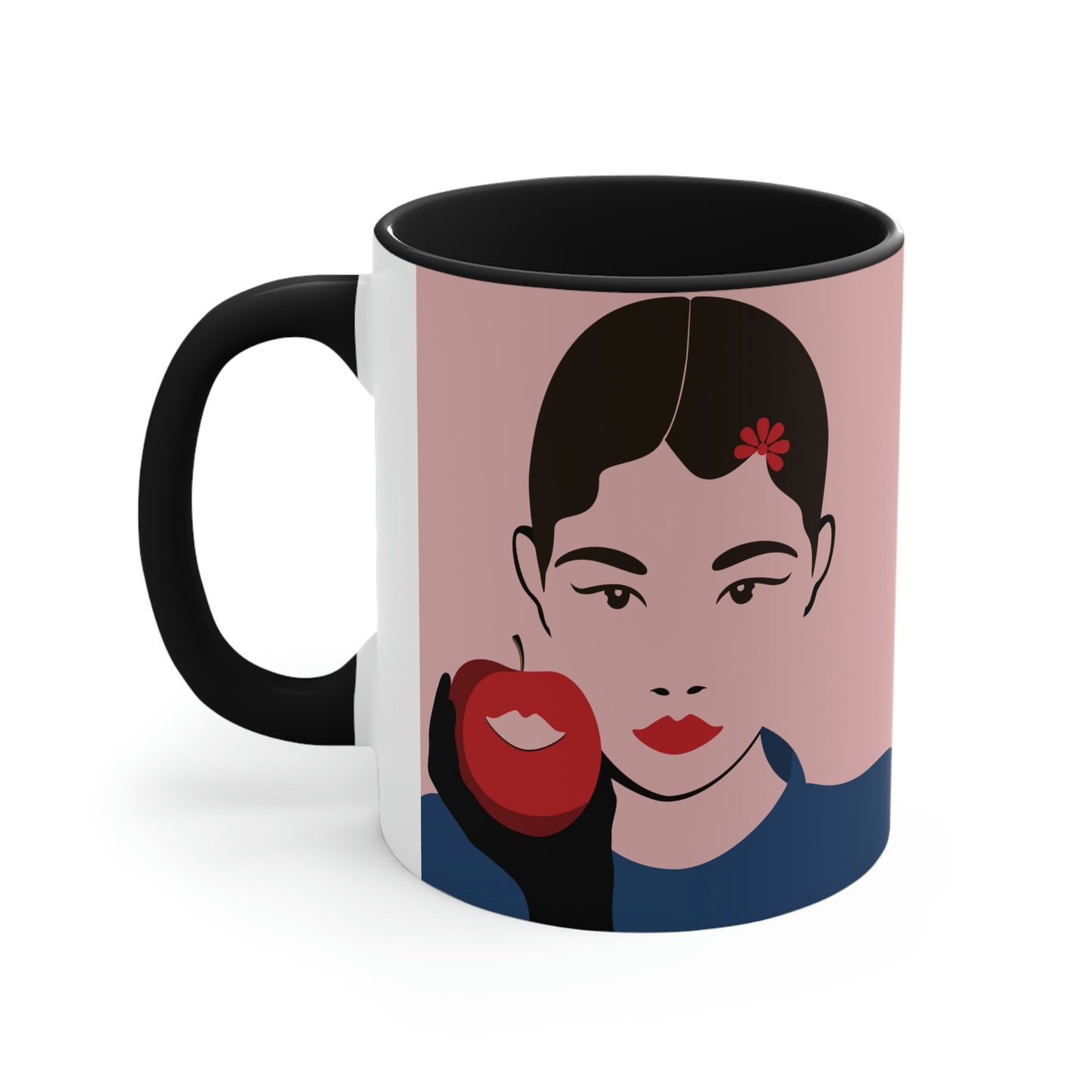 Japan Art Minimal Aesthetic Asian Woman Portrait Style Classic Accent Coffee Mug 11oz Ichaku [Perfect Gifts Selection]