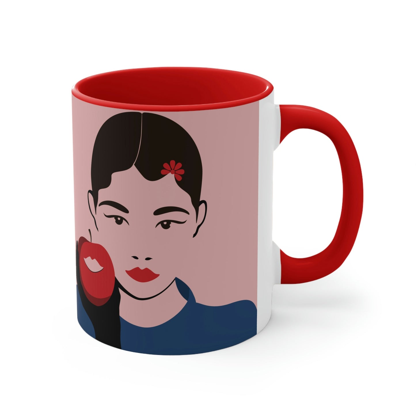 Japan Art Minimal Aesthetic Asian Woman Portrait Style Classic Accent Coffee Mug 11oz Ichaku [Perfect Gifts Selection]