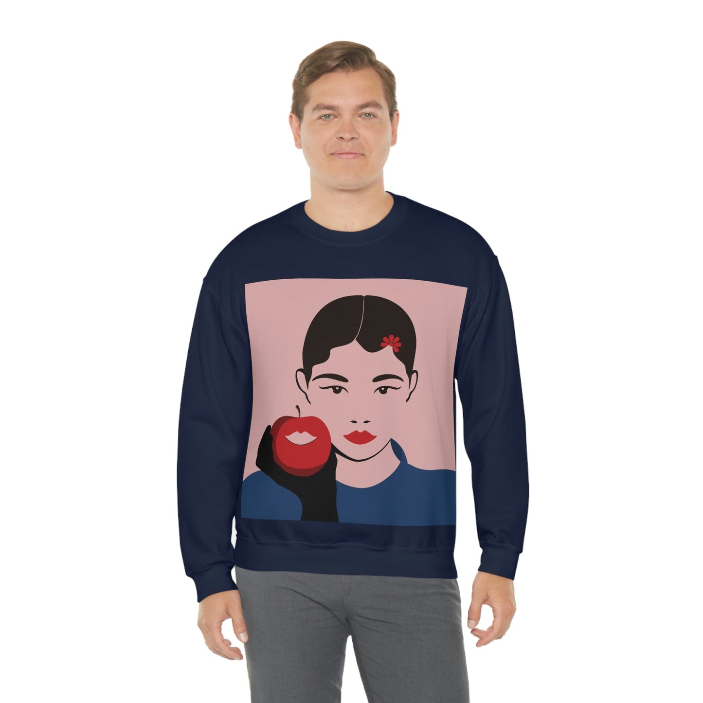 Japan Art Minimal Aesthetic Asian Woman Portrait Style Classic Unisex Heavy Blend™ Crewneck Sweatshirt Ichaku [Perfect Gifts Selection]