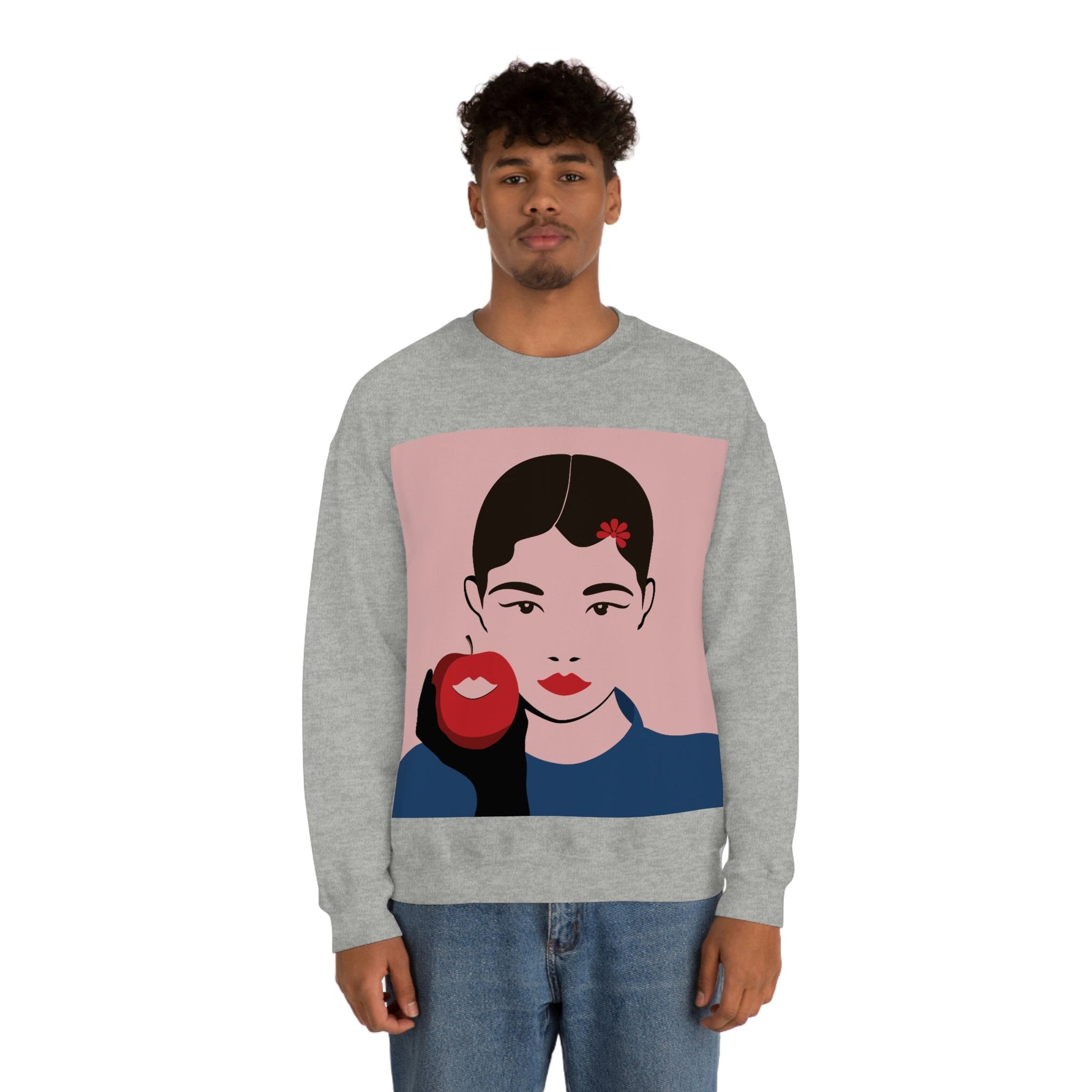 Japan Art Minimal Aesthetic Asian Woman Portrait Style Classic Unisex Heavy Blend™ Crewneck Sweatshirt Ichaku [Perfect Gifts Selection]