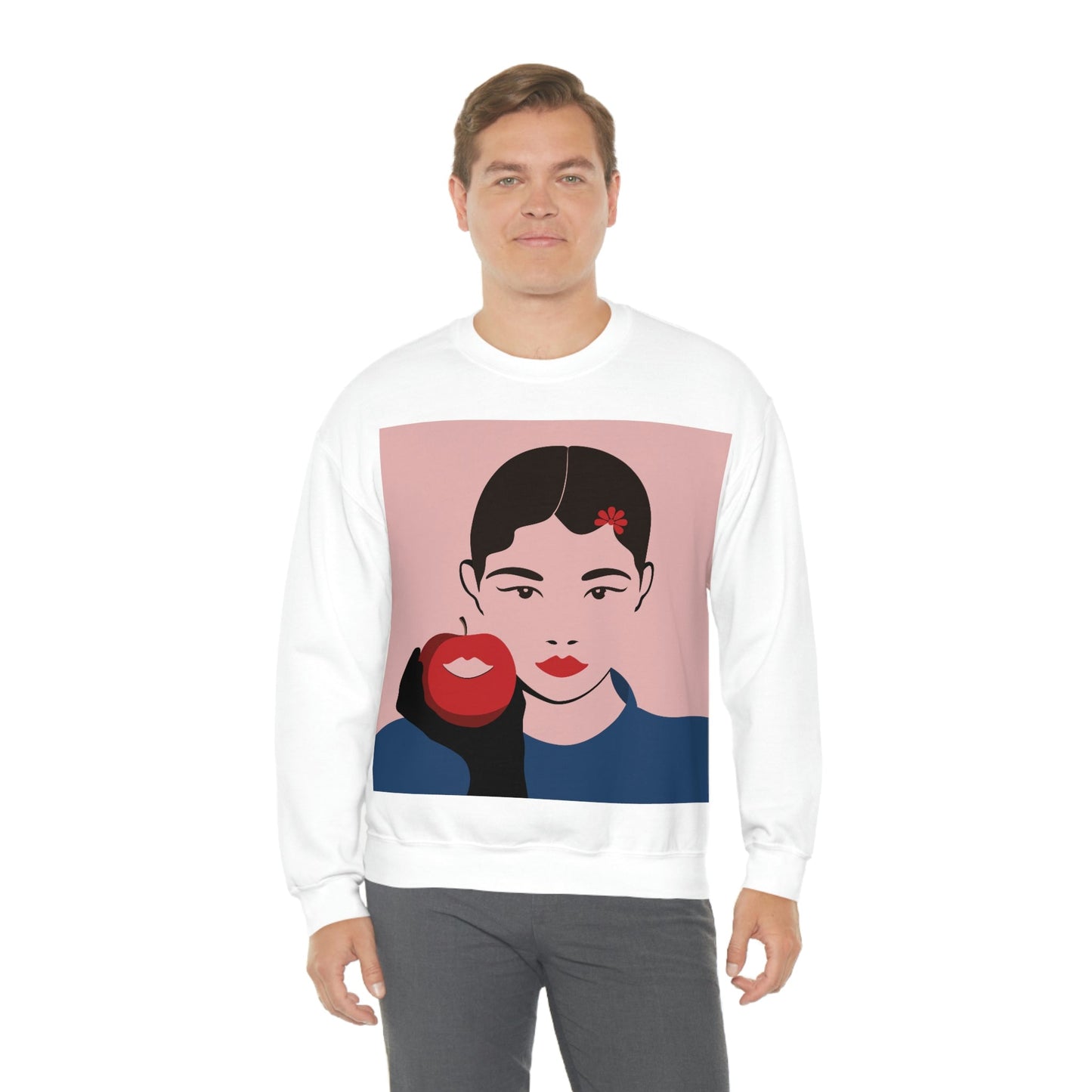 Japan Art Minimal Aesthetic Asian Woman Portrait Style Classic Unisex Heavy Blend™ Crewneck Sweatshirt Ichaku [Perfect Gifts Selection]