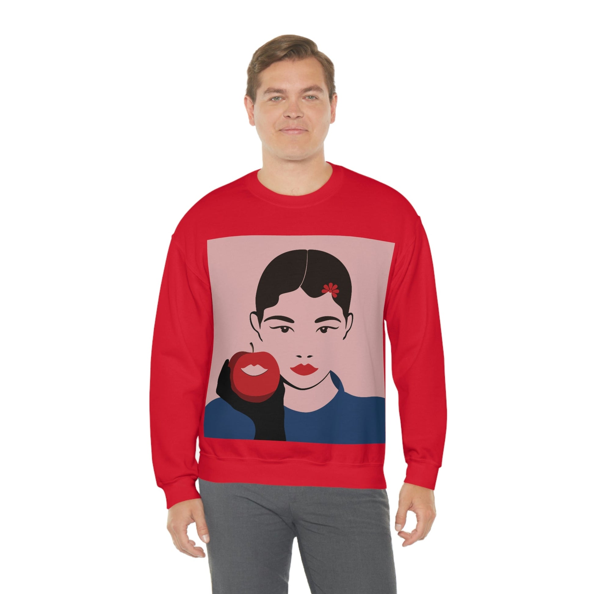 Japan Art Minimal Aesthetic Asian Woman Portrait Style Classic Unisex Heavy Blend™ Crewneck Sweatshirt Ichaku [Perfect Gifts Selection]