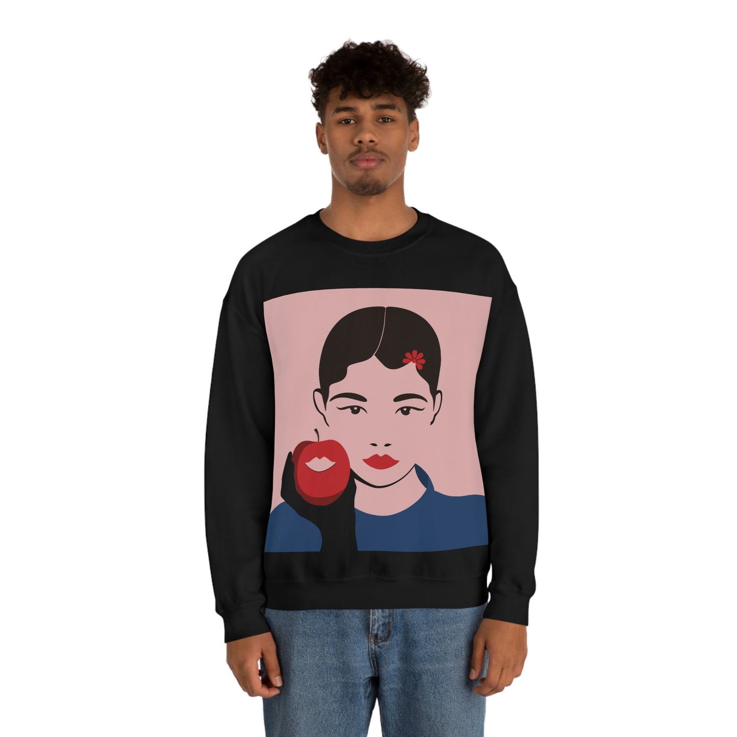 Japan Art Minimal Aesthetic Asian Woman Portrait Style Classic Unisex Heavy Blend™ Crewneck Sweatshirt Ichaku [Perfect Gifts Selection]