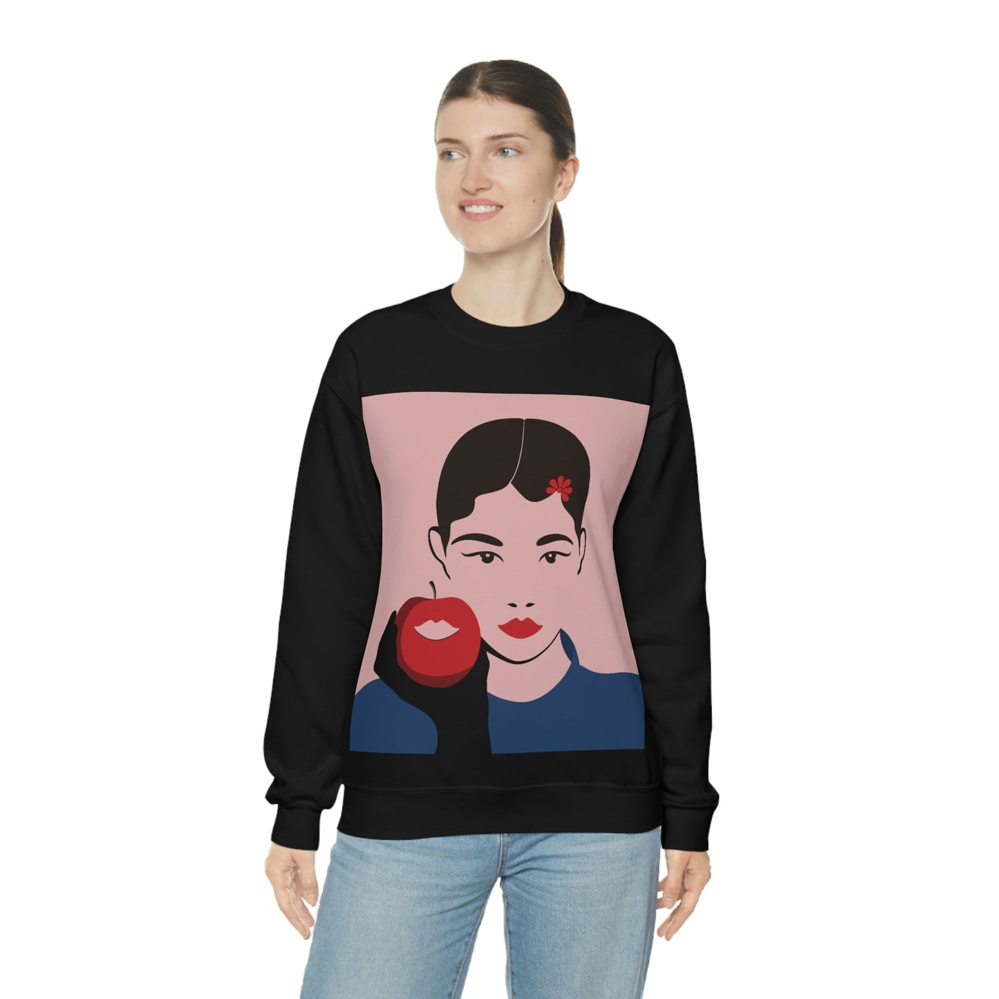 Japan Art Minimal Aesthetic Asian Woman Portrait Style Classic Unisex Heavy Blend™ Crewneck Sweatshirt Ichaku [Perfect Gifts Selection]