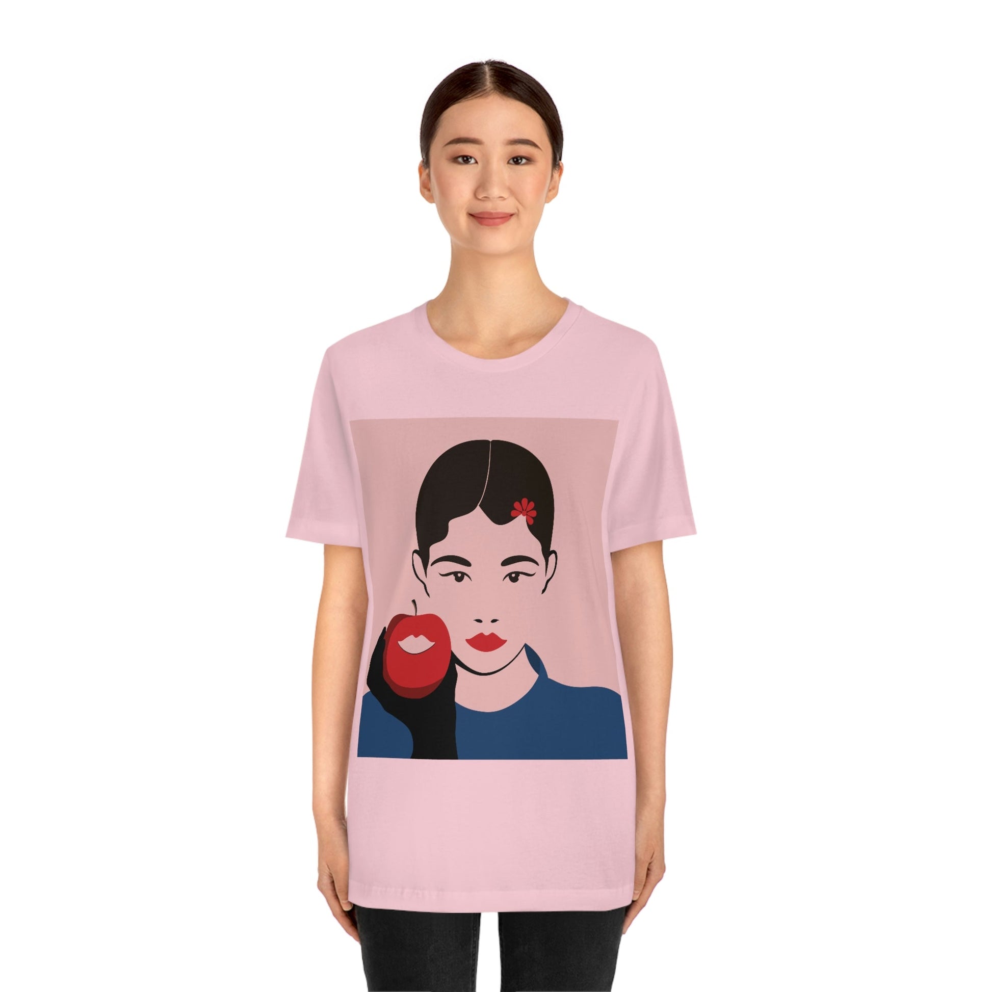 Japan Art Minimal Aesthetic Asian Woman Portrait Style Classic Unisex Jersey Short Sleeve T-Shirt Ichaku [Perfect Gifts Selection]