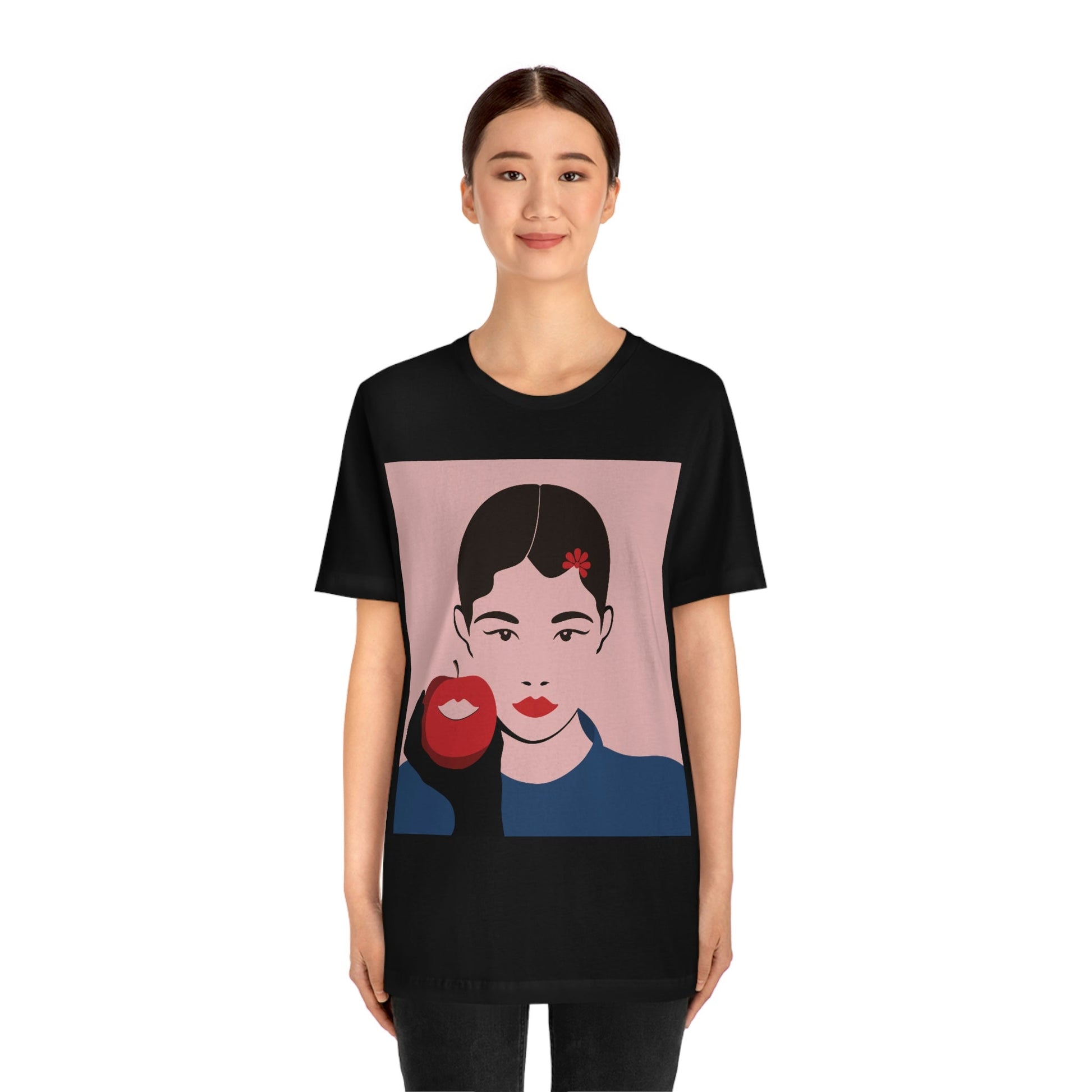 Japan Art Minimal Aesthetic Asian Woman Portrait Style Classic Unisex Jersey Short Sleeve T-Shirt Ichaku [Perfect Gifts Selection]