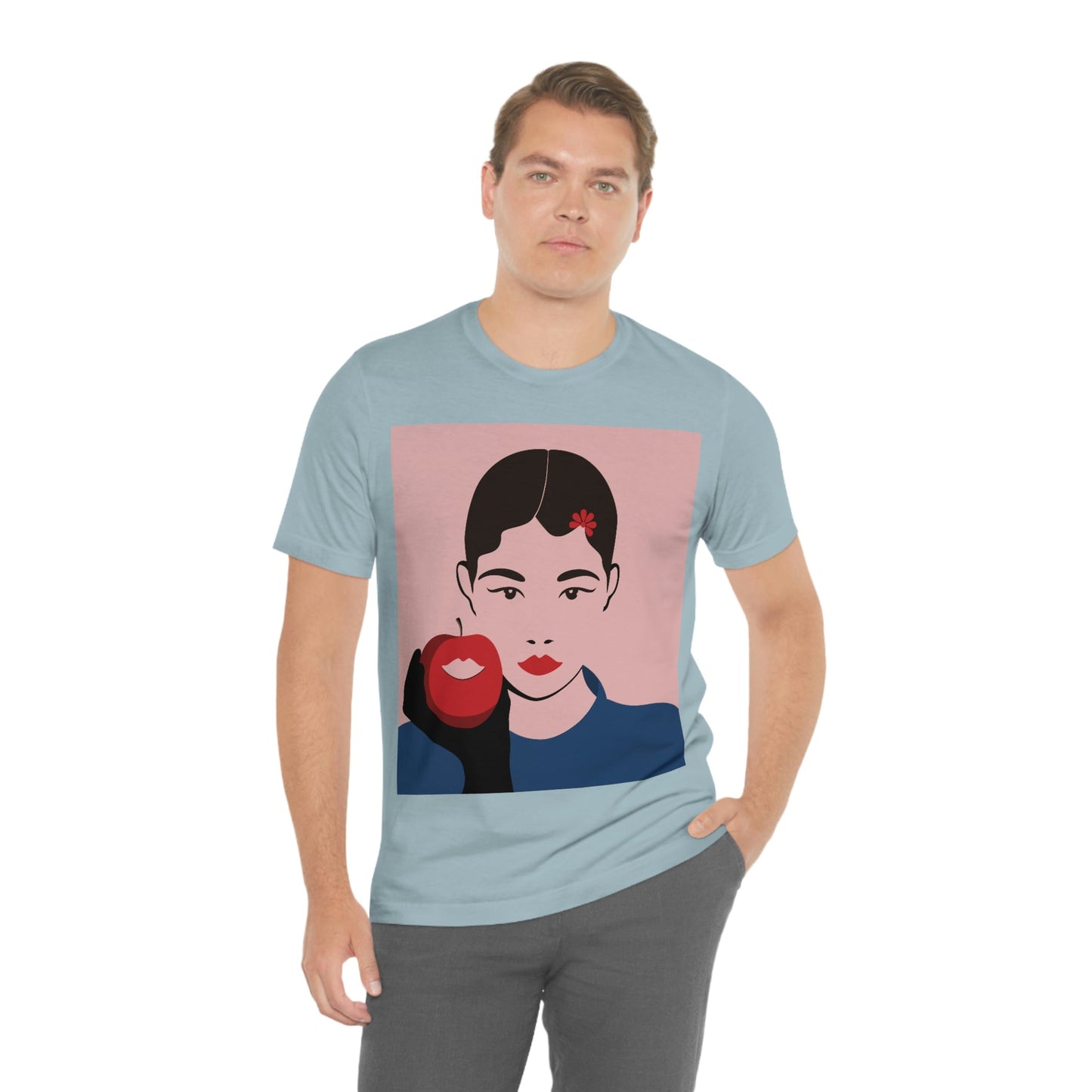 Japan Art Minimal Aesthetic Asian Woman Portrait Style Classic Unisex Jersey Short Sleeve T-Shirt Ichaku [Perfect Gifts Selection]