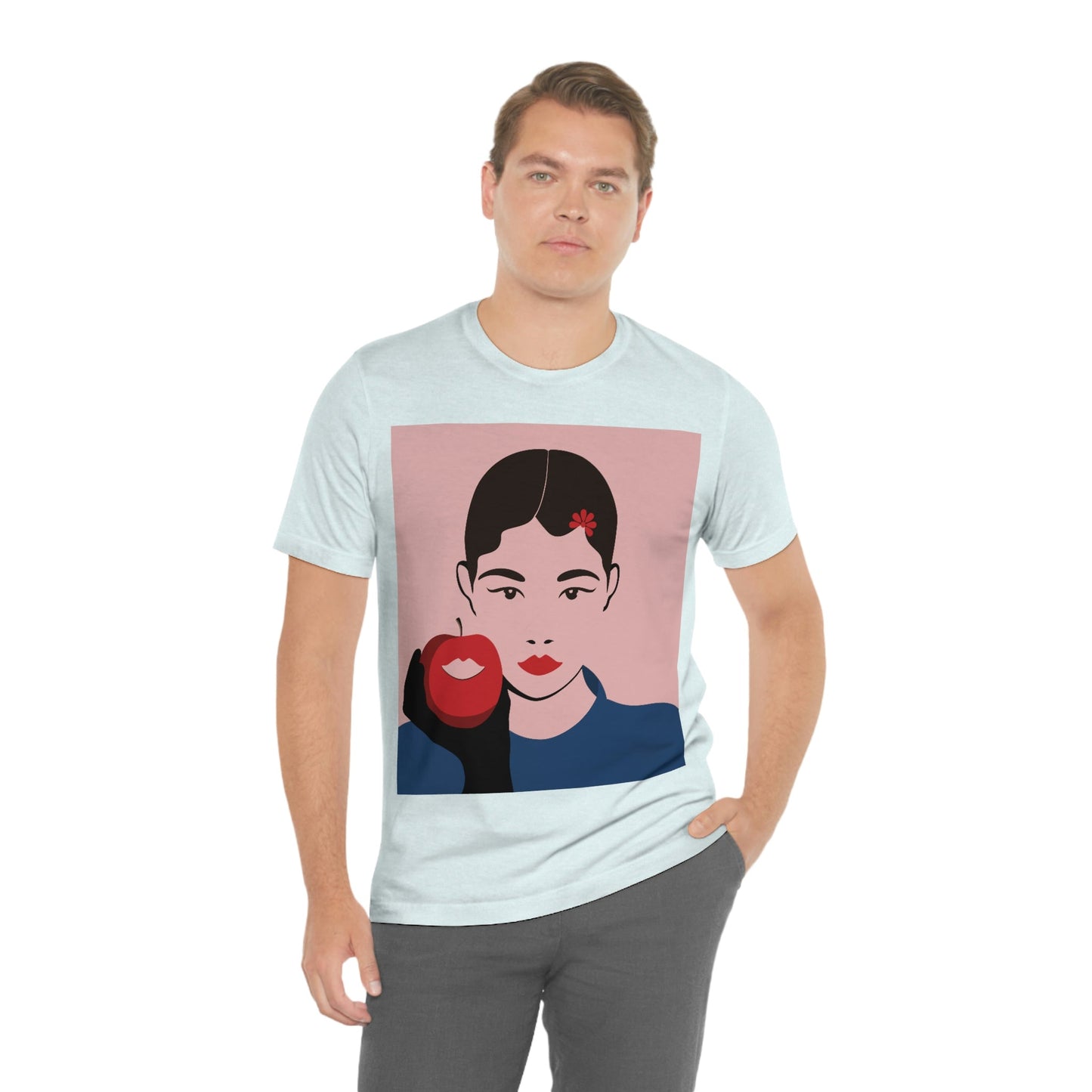 Japan Art Minimal Aesthetic Asian Woman Portrait Style Classic Unisex Jersey Short Sleeve T-Shirt Ichaku [Perfect Gifts Selection]