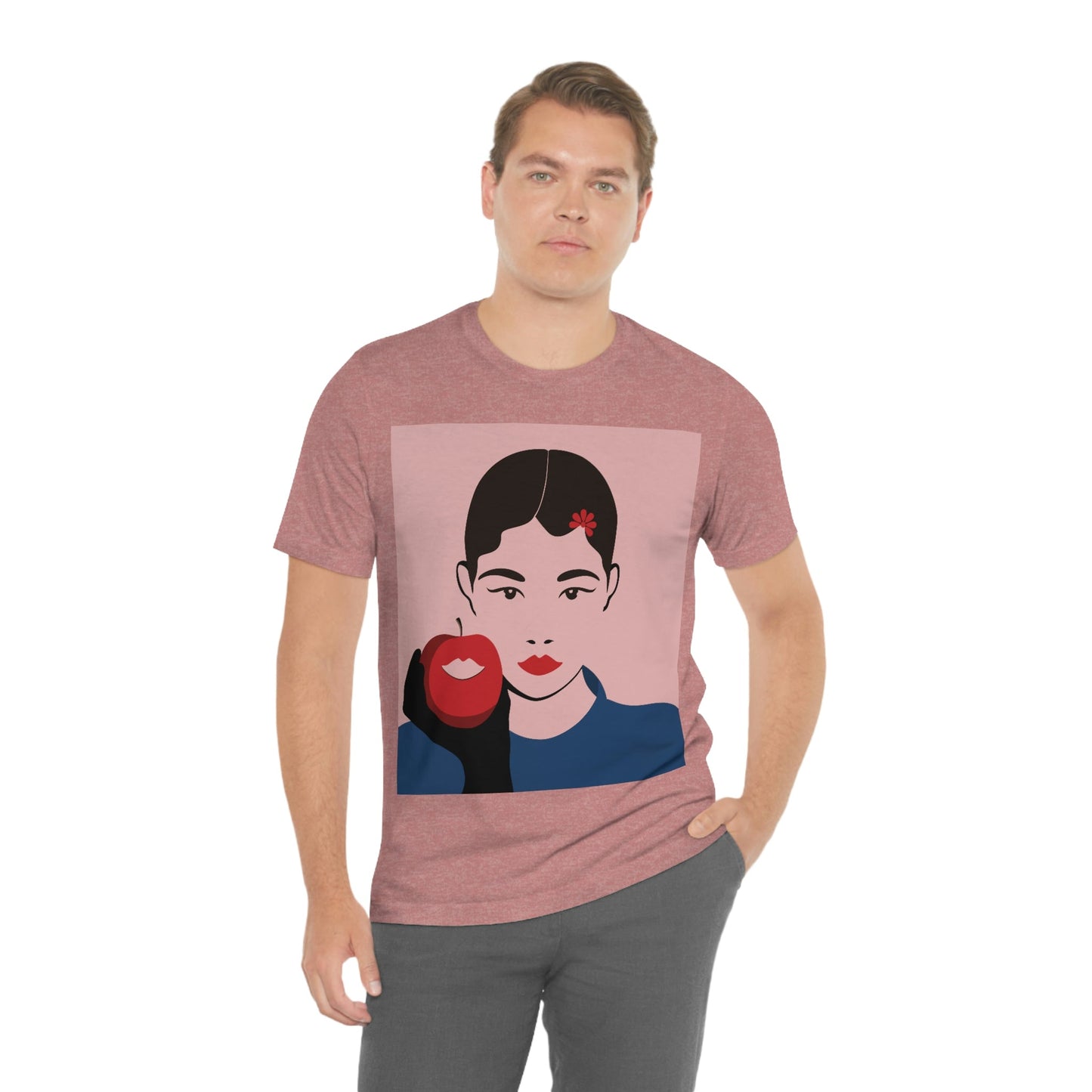 Japan Art Minimal Aesthetic Asian Woman Portrait Style Classic Unisex Jersey Short Sleeve T-Shirt Ichaku [Perfect Gifts Selection]