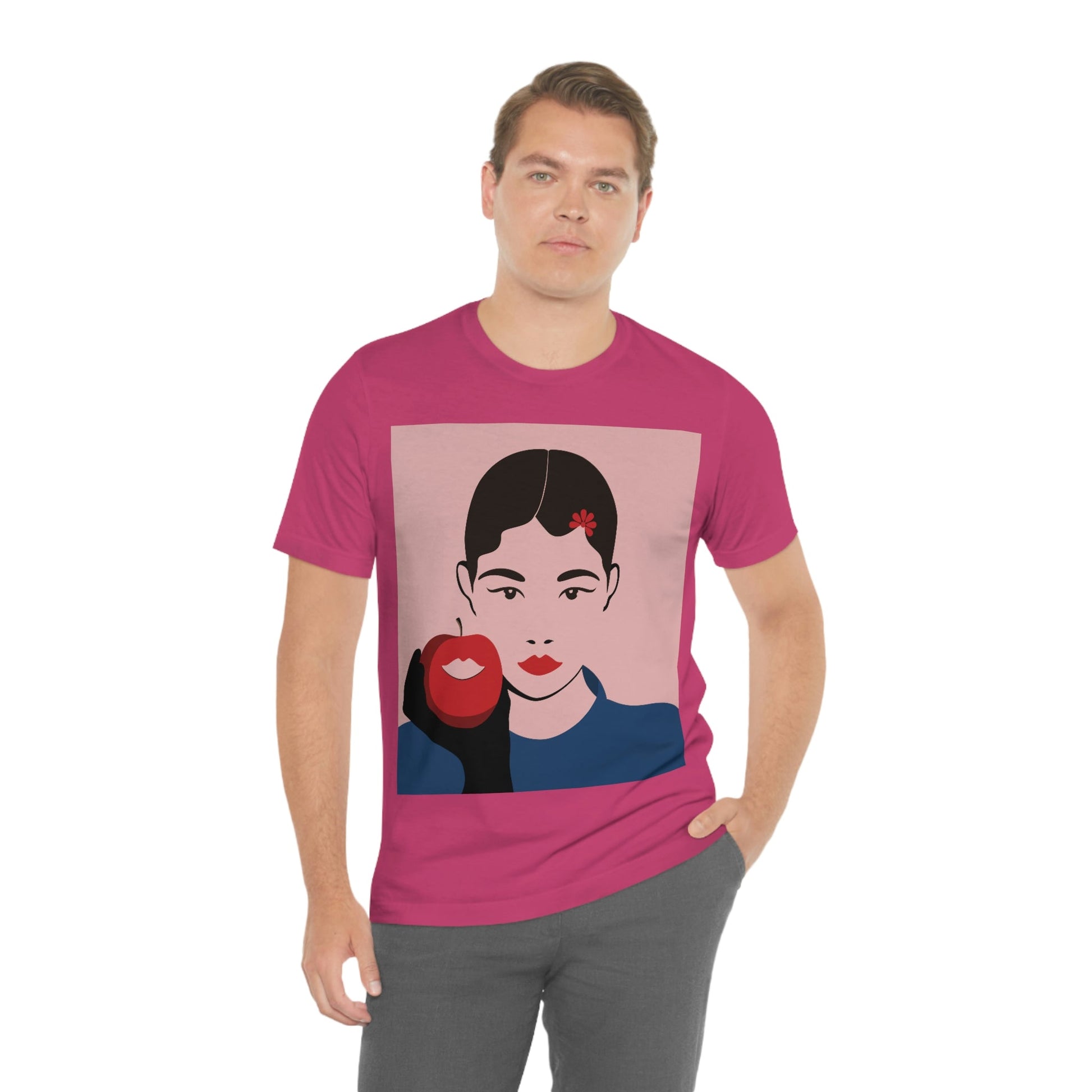 Japan Art Minimal Aesthetic Asian Woman Portrait Style Classic Unisex Jersey Short Sleeve T-Shirt Ichaku [Perfect Gifts Selection]