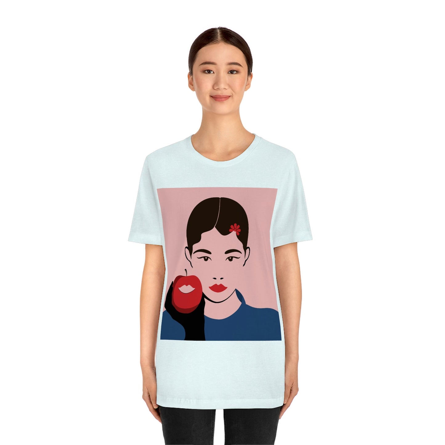 Japan Art Minimal Aesthetic Asian Woman Portrait Style Classic Unisex Jersey Short Sleeve T-Shirt Ichaku [Perfect Gifts Selection]