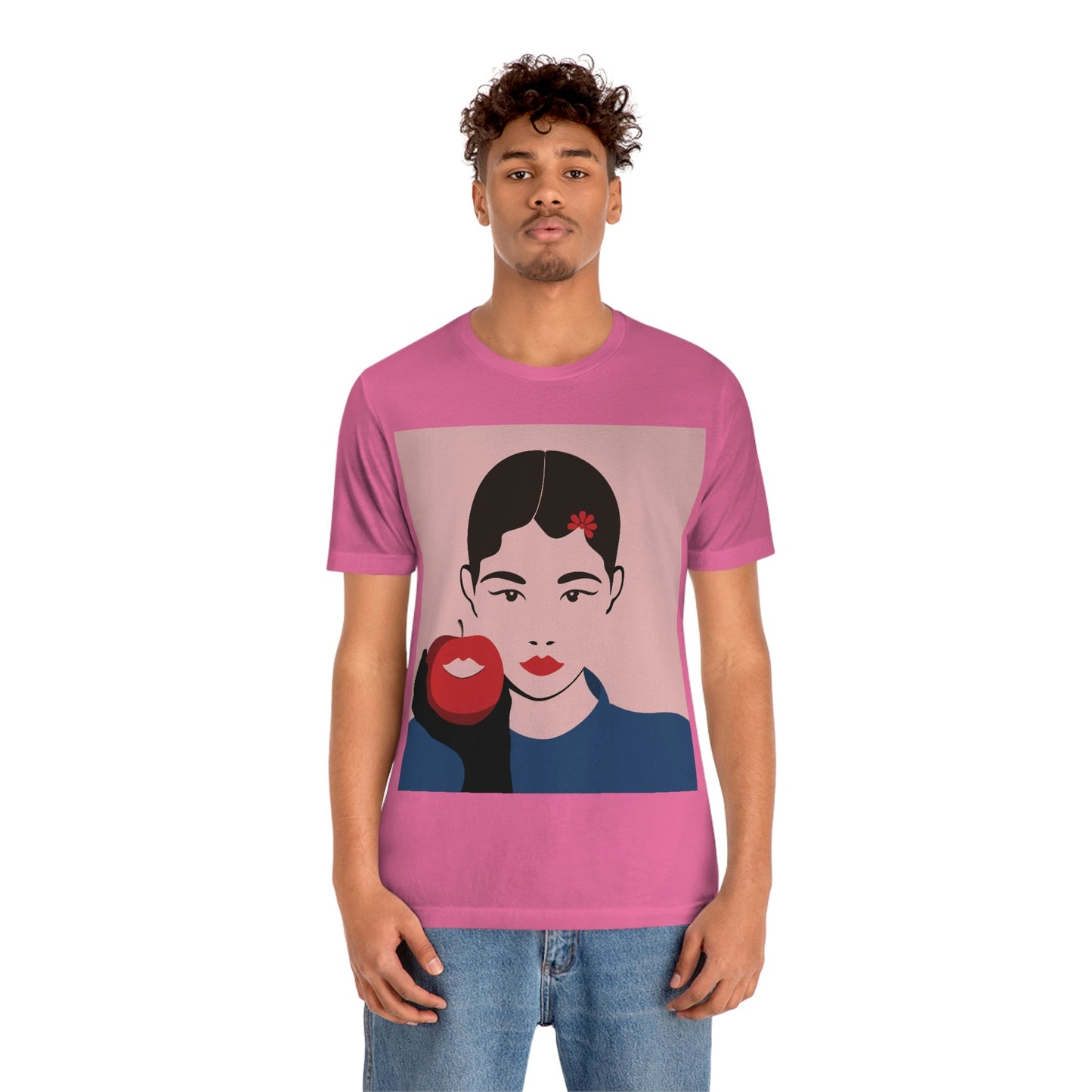 Japan Art Minimal Aesthetic Asian Woman Portrait Style Classic Unisex Jersey Short Sleeve T-Shirt Ichaku [Perfect Gifts Selection]