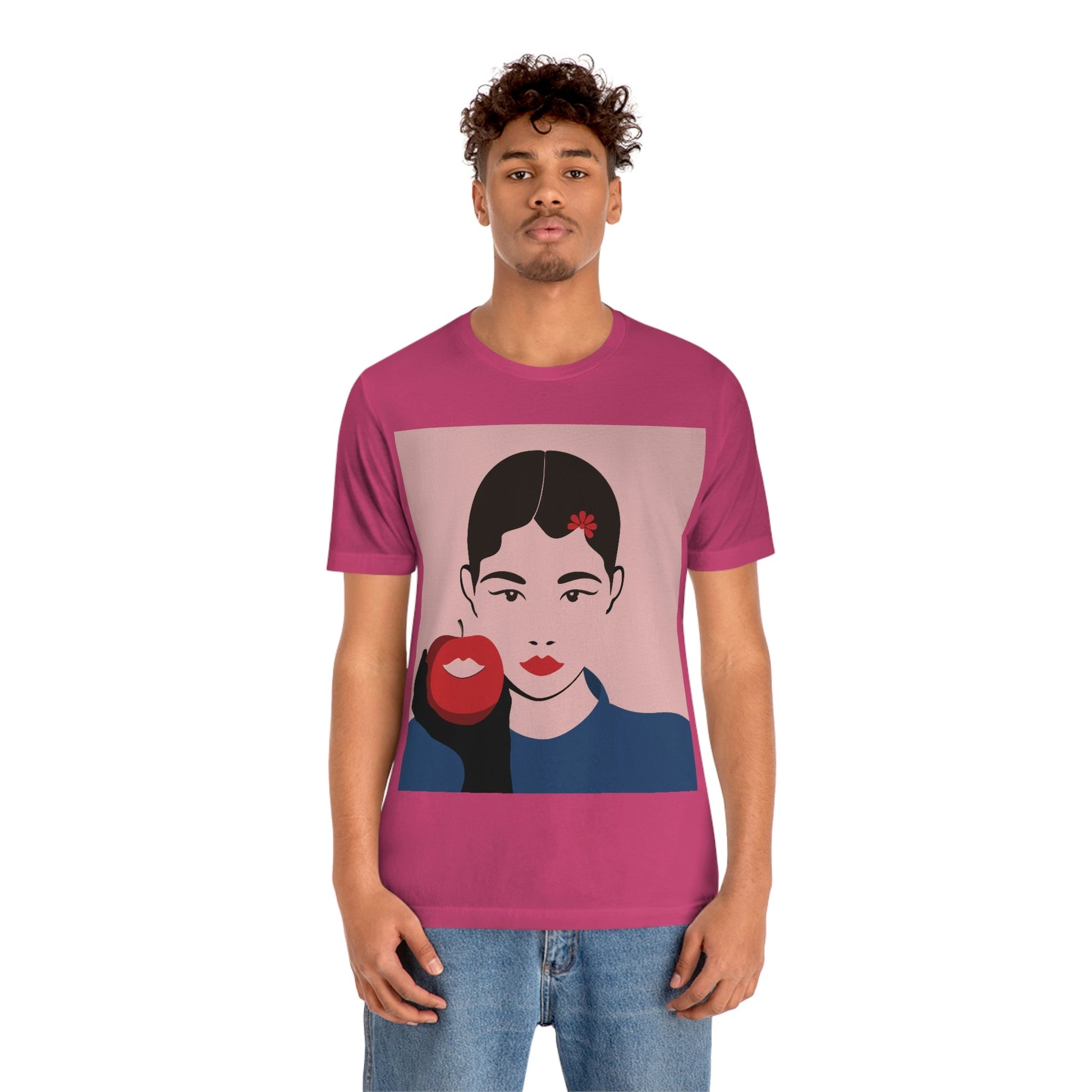 Japan Art Minimal Aesthetic Asian Woman Portrait Style Classic Unisex Jersey Short Sleeve T-Shirt Ichaku [Perfect Gifts Selection]