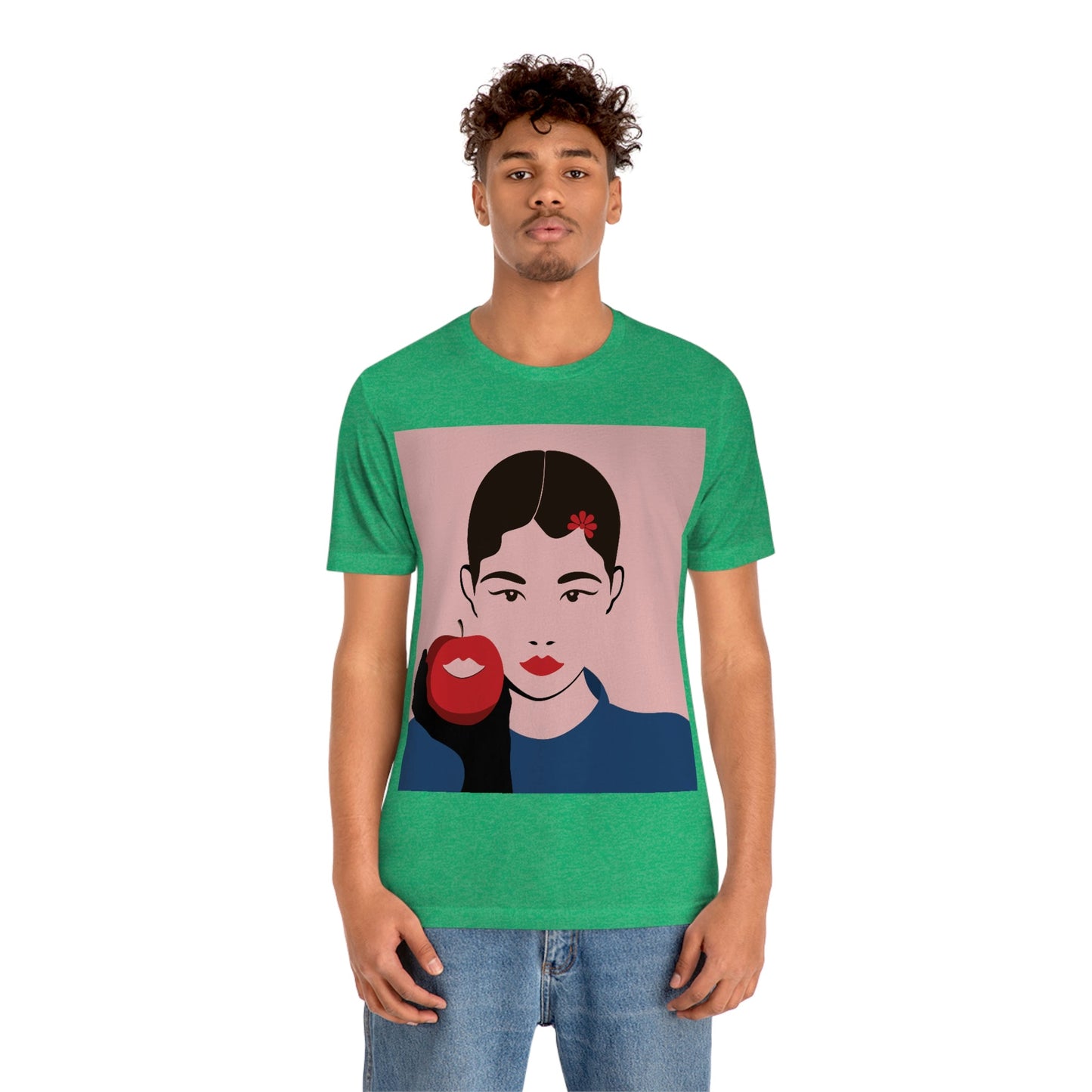 Japan Art Minimal Aesthetic Asian Woman Portrait Style Classic Unisex Jersey Short Sleeve T-Shirt Ichaku [Perfect Gifts Selection]