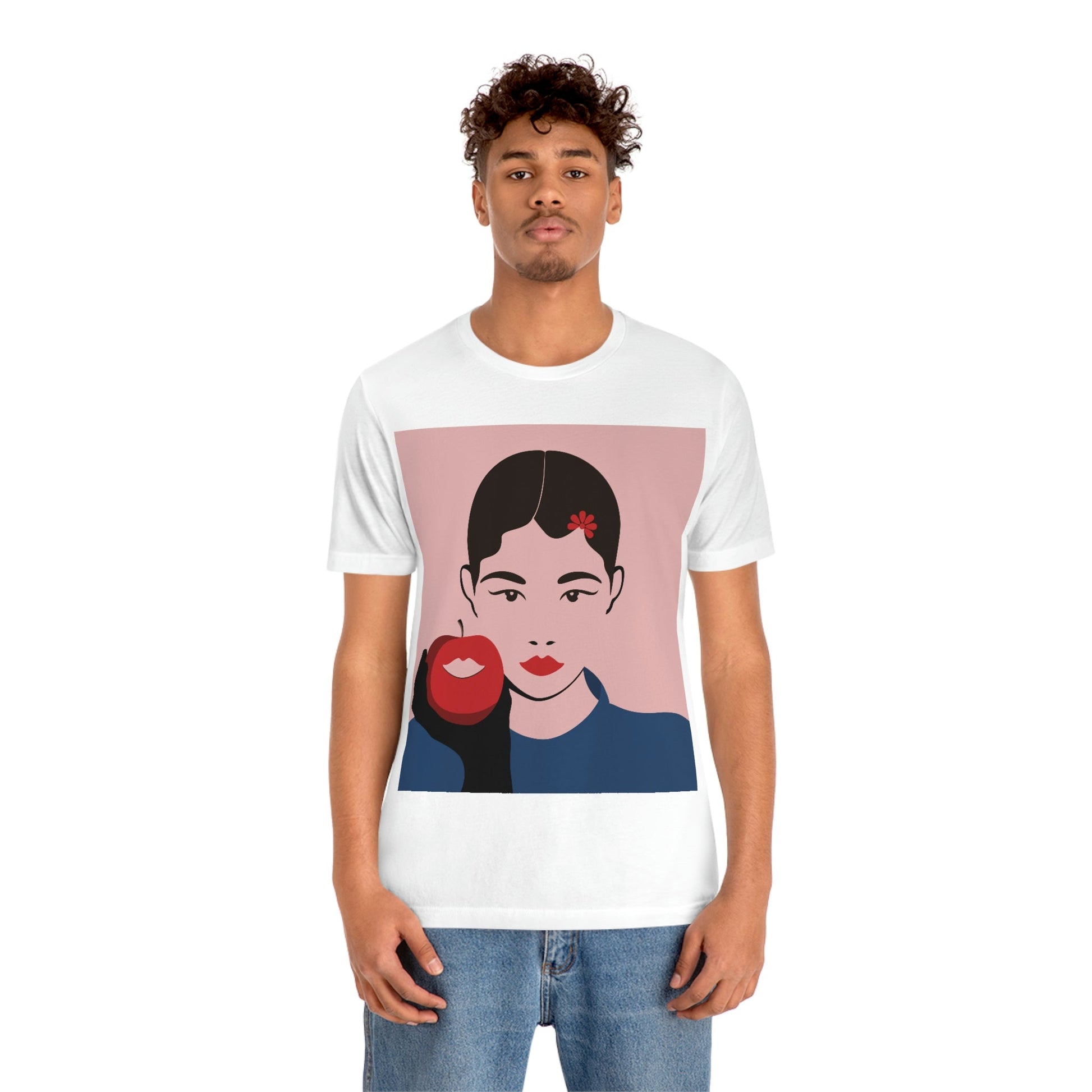 Japan Art Minimal Aesthetic Asian Woman Portrait Style Classic Unisex Jersey Short Sleeve T-Shirt Ichaku [Perfect Gifts Selection]